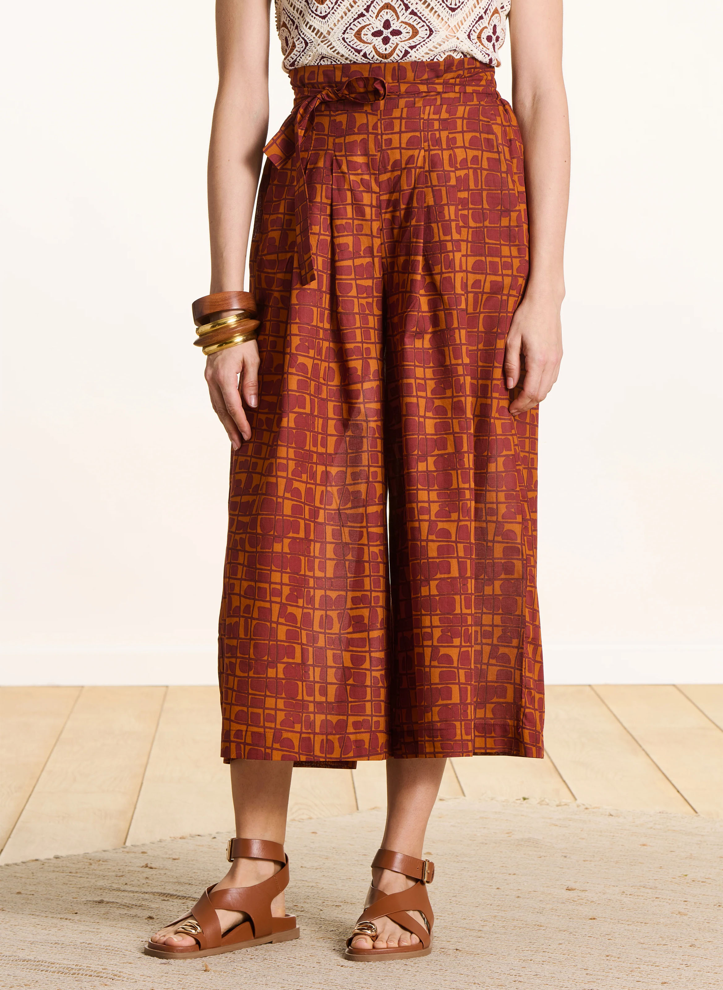 Printed cropped pants LA FEE MARABOUTEE Multicolored