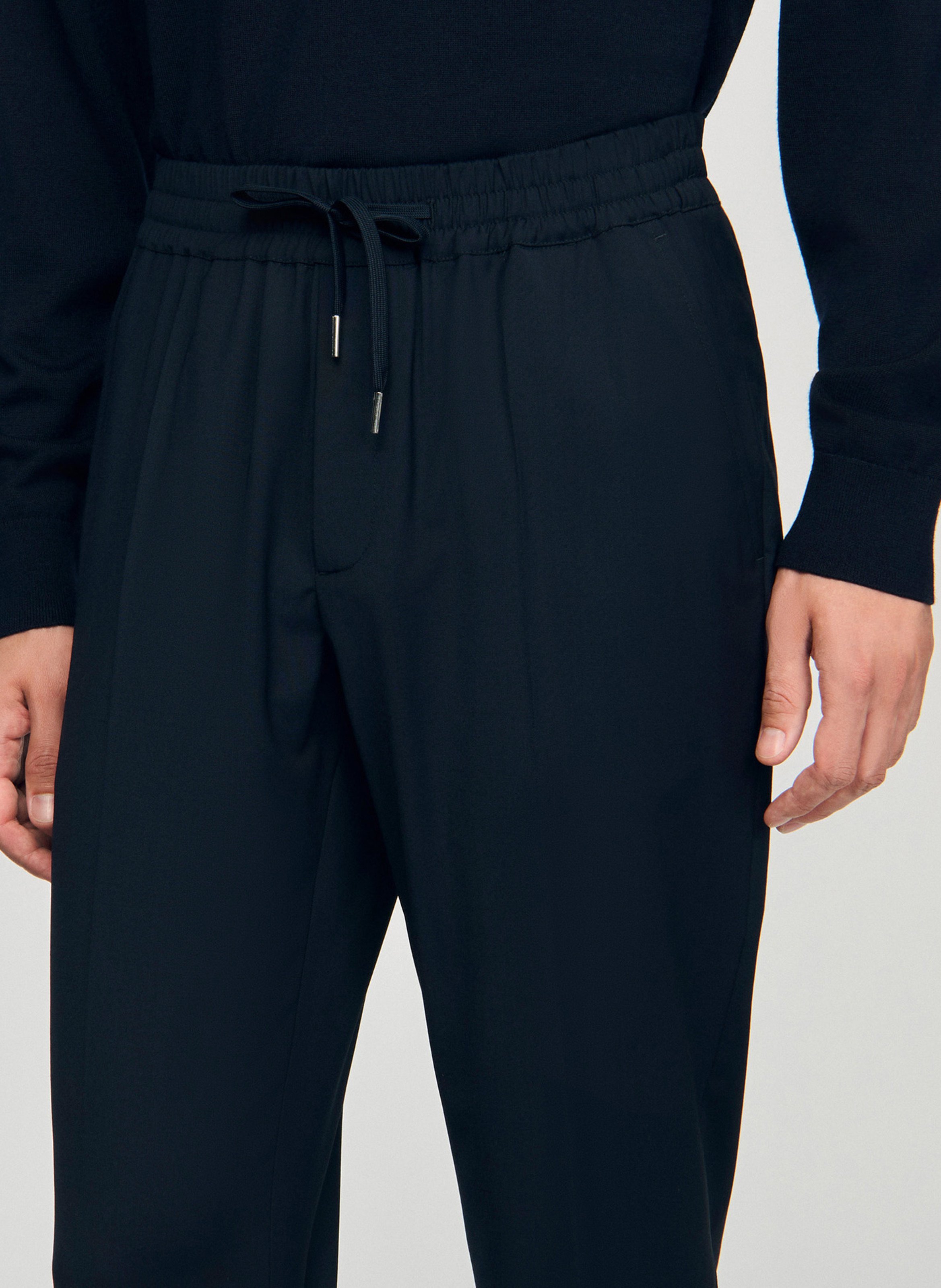 Wool-blend carrot pants SANDRO Blue