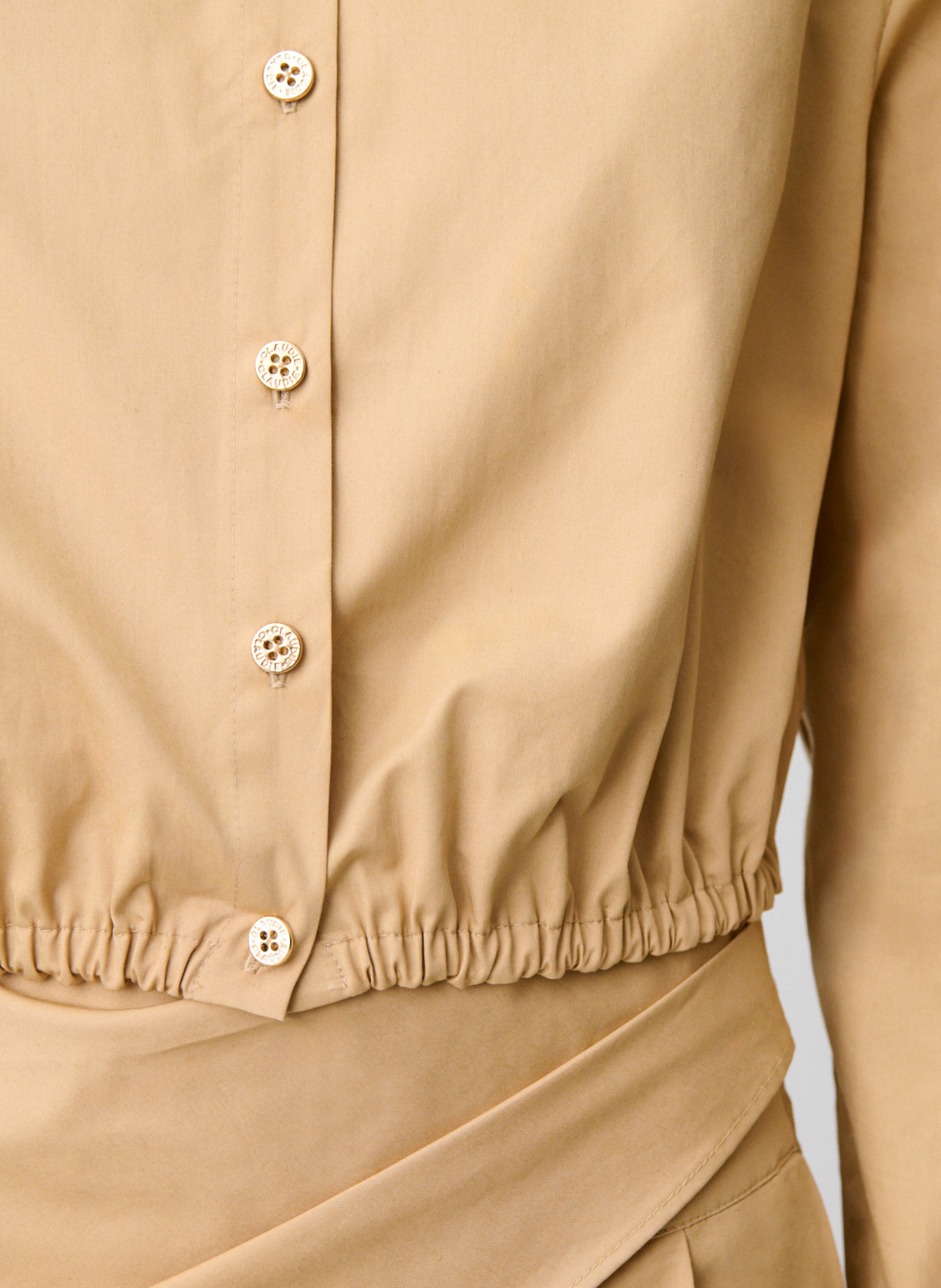 Katoenen slim fit overhemd CLAUDIE PIERLOT Beige