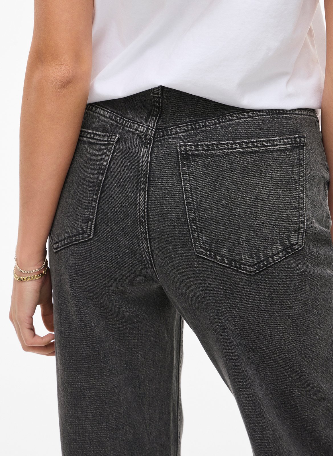 Cotton-blend straight-leg jeans VILA Grey
