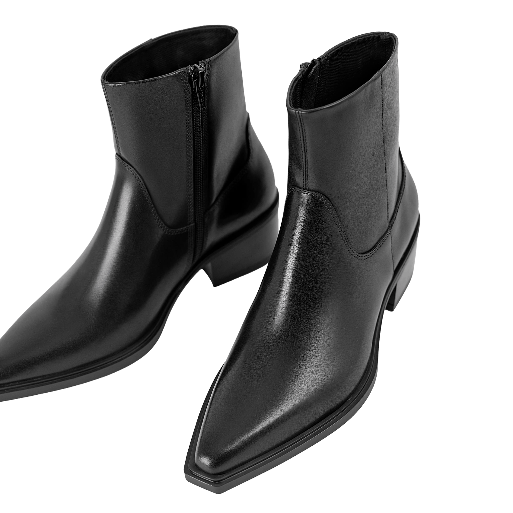 Leather mid-calf boots with pointed toe VAGABOND Black