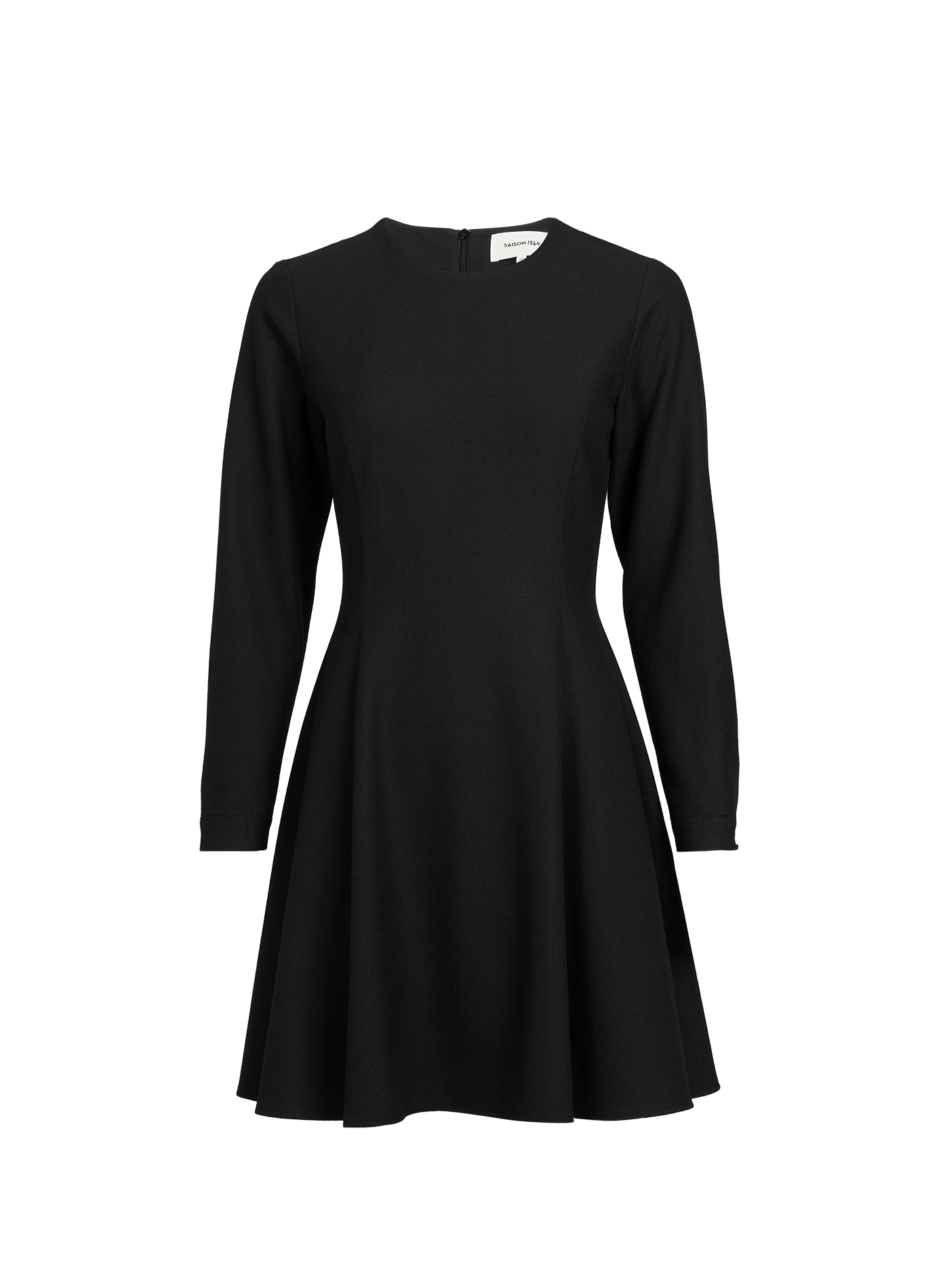 Short flared solid color dress SAISON 1865 Black