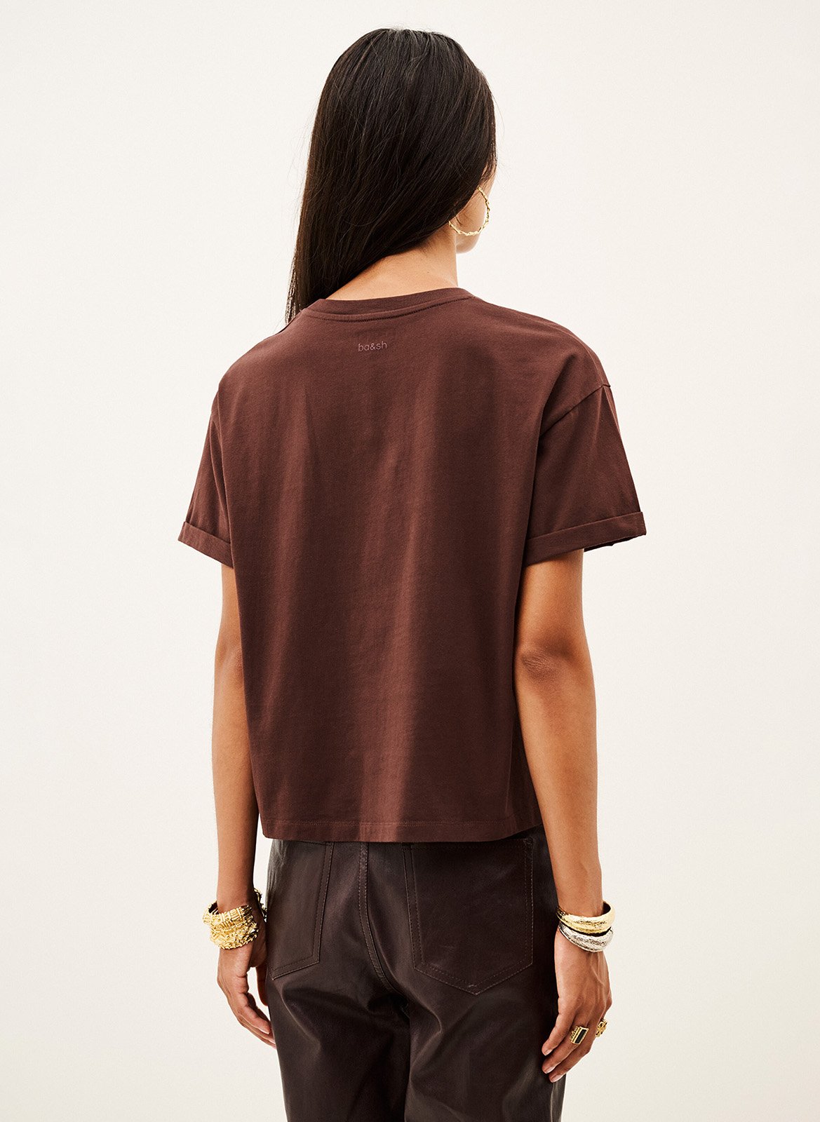 Tee-shirt manches courtes en coton BA&SH Rouge