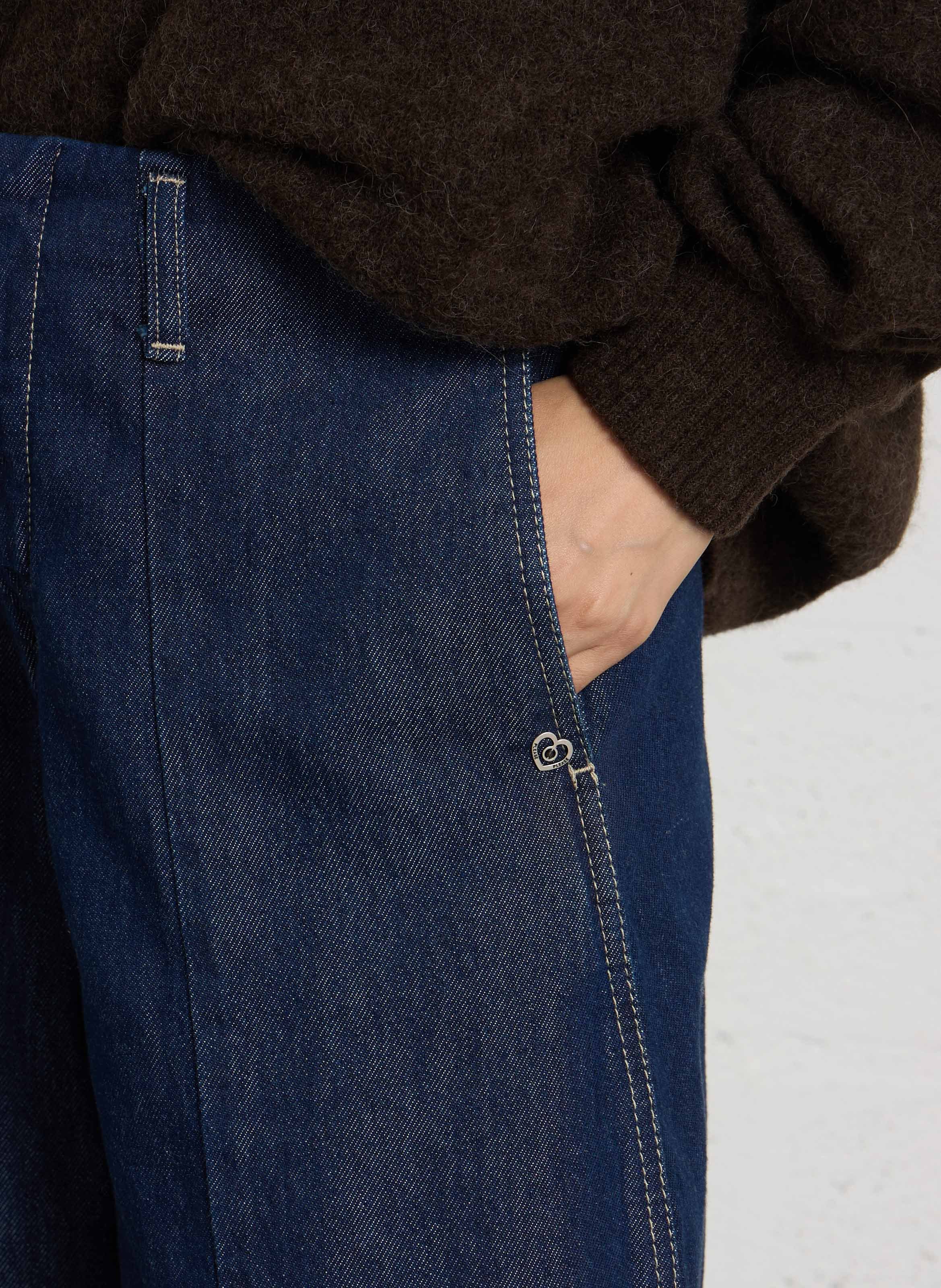 Hohe Taille Jeansrock PLEASE Blau