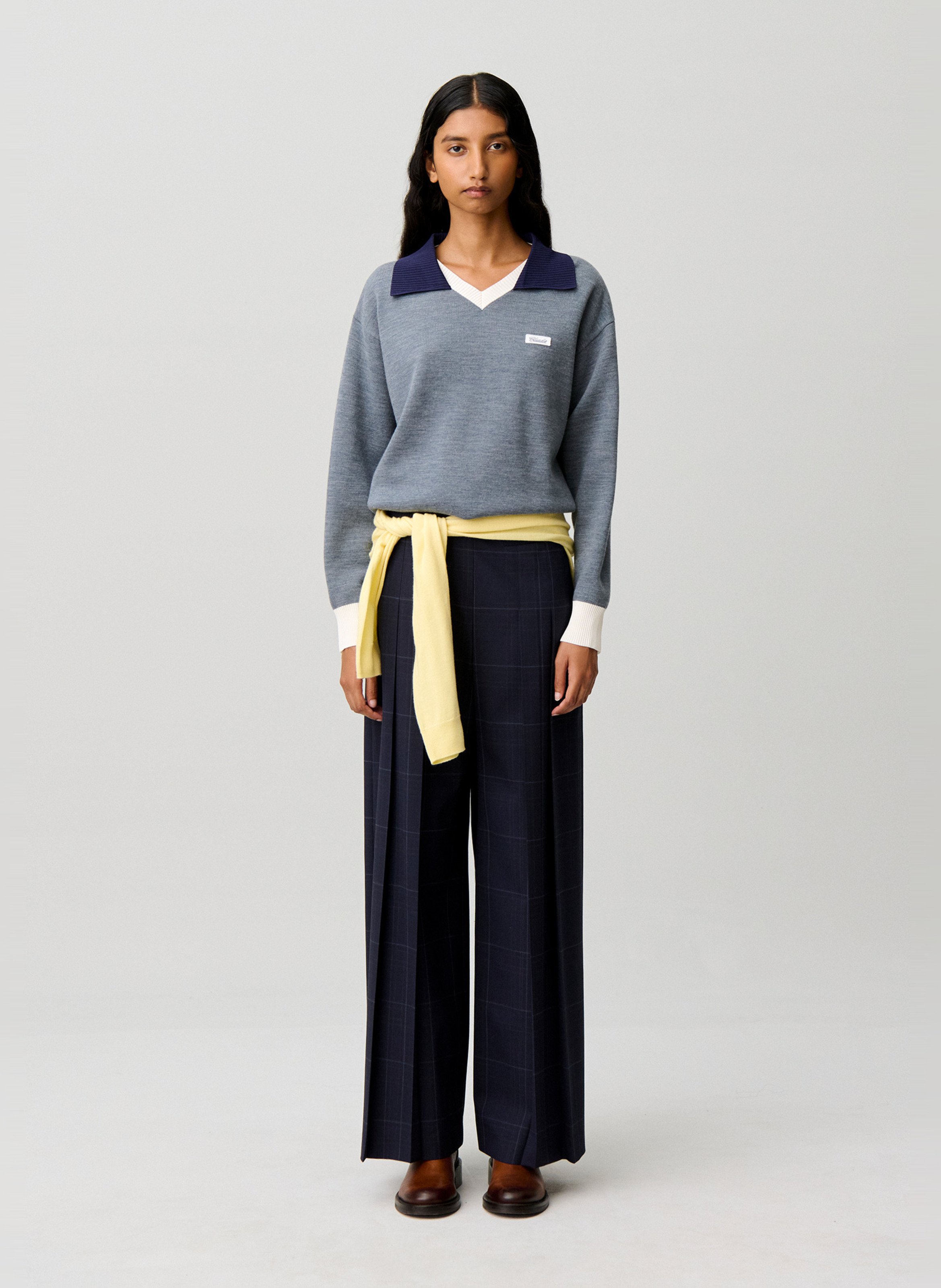 Wide-leg wool-blend pants CLAUDIE PIERLOT Multicolored