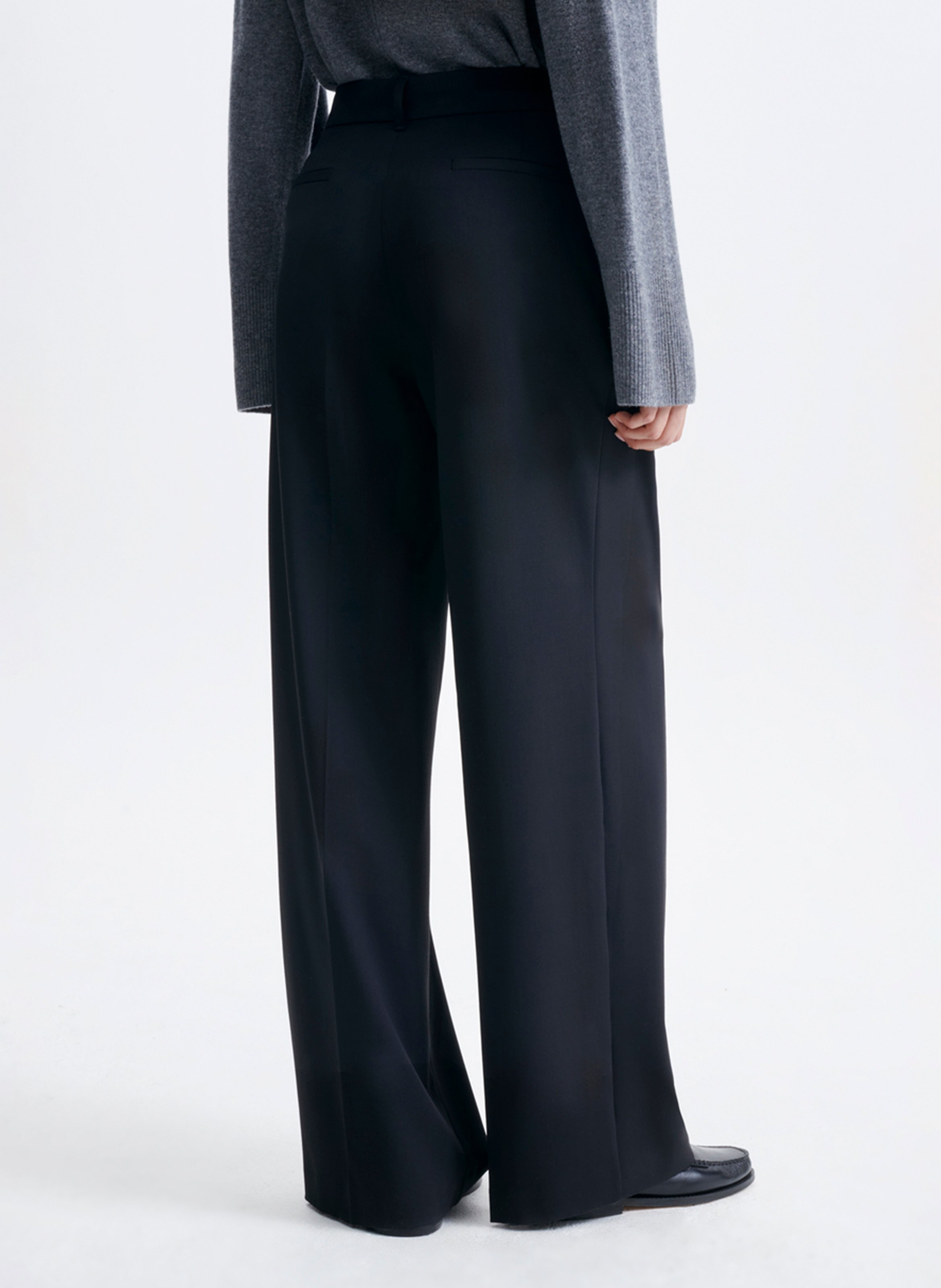 High-waisted wide-leg tailored trousers VANESSA BRUNO Black