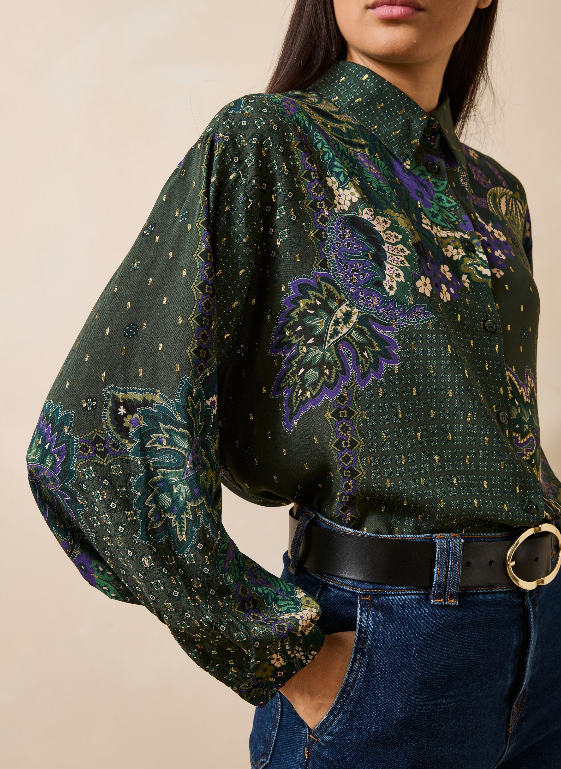 Loose printed shirt LA FEE MARABOUTEE Green