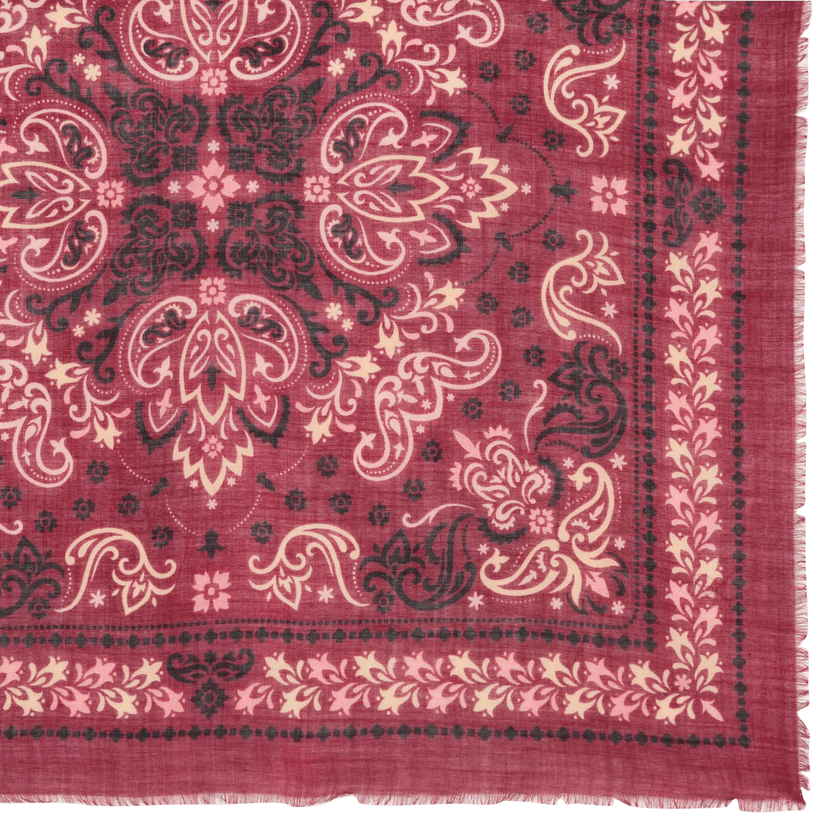 Foulard imprimé en laine mélangée MAISON LECOMTE FLAMENT Rouge