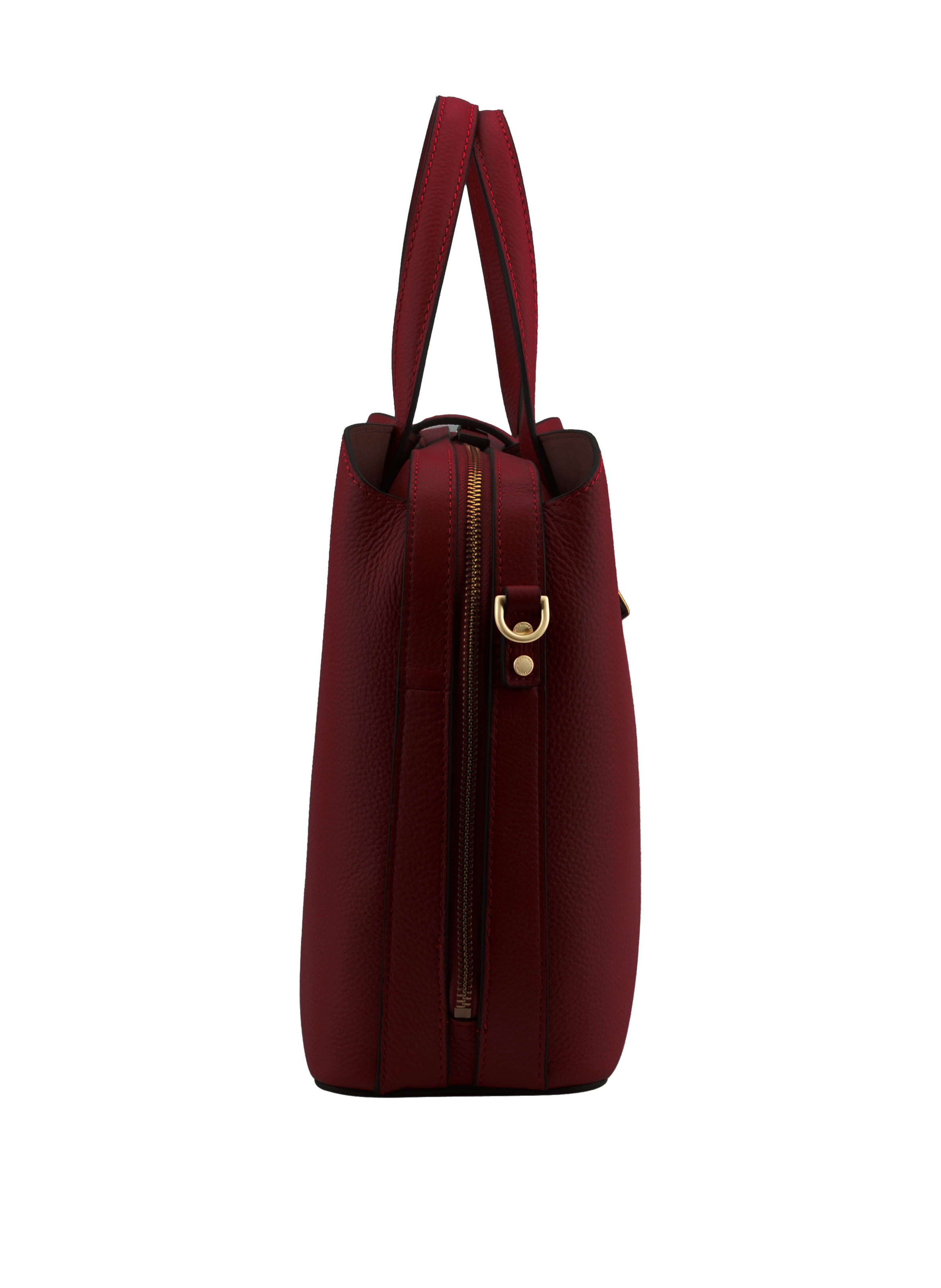 Calfskin leather handbag POURCHET Red