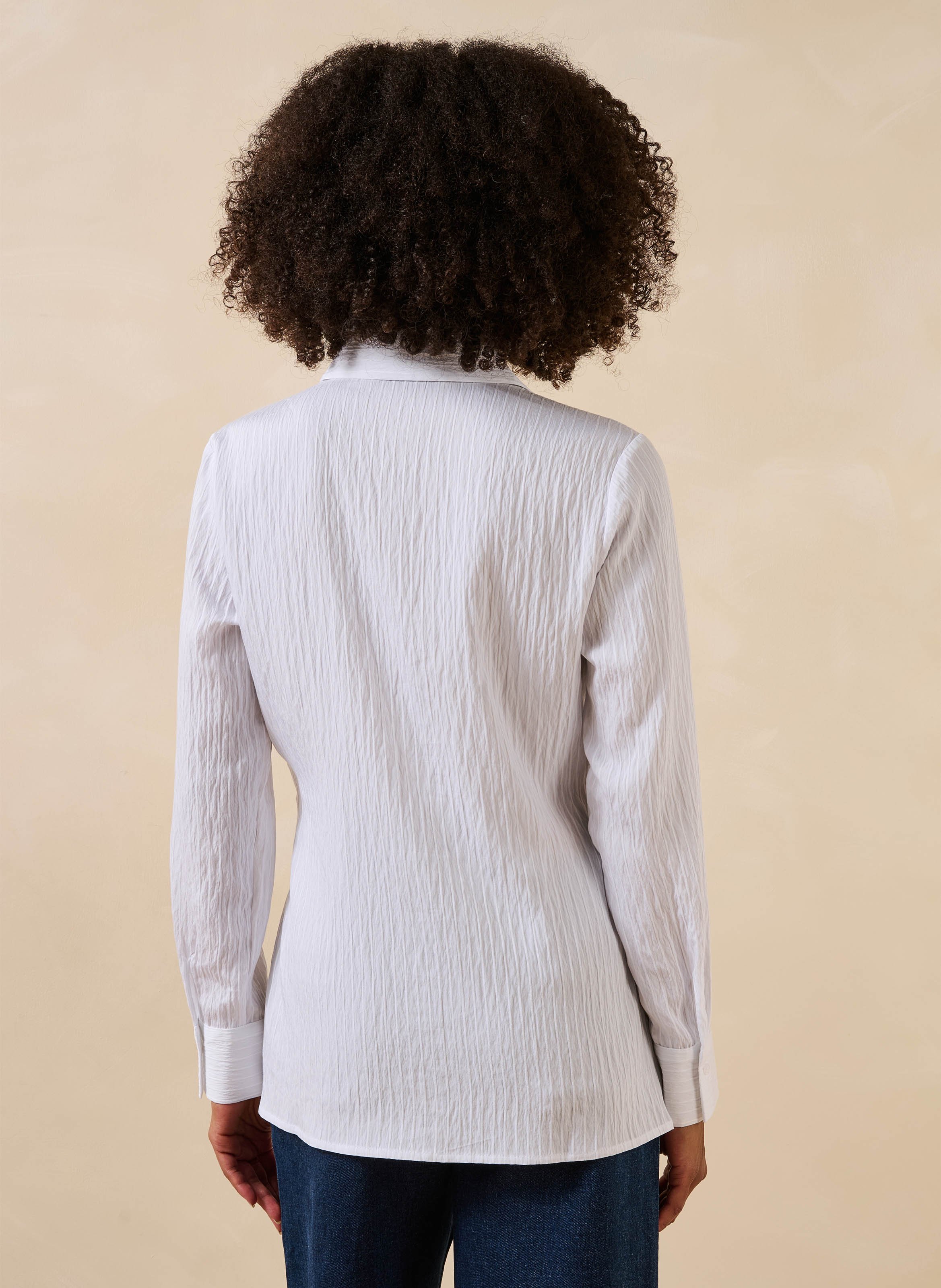 Chemise col classique à fentes LA FEE MARABOUTEE Blanc
