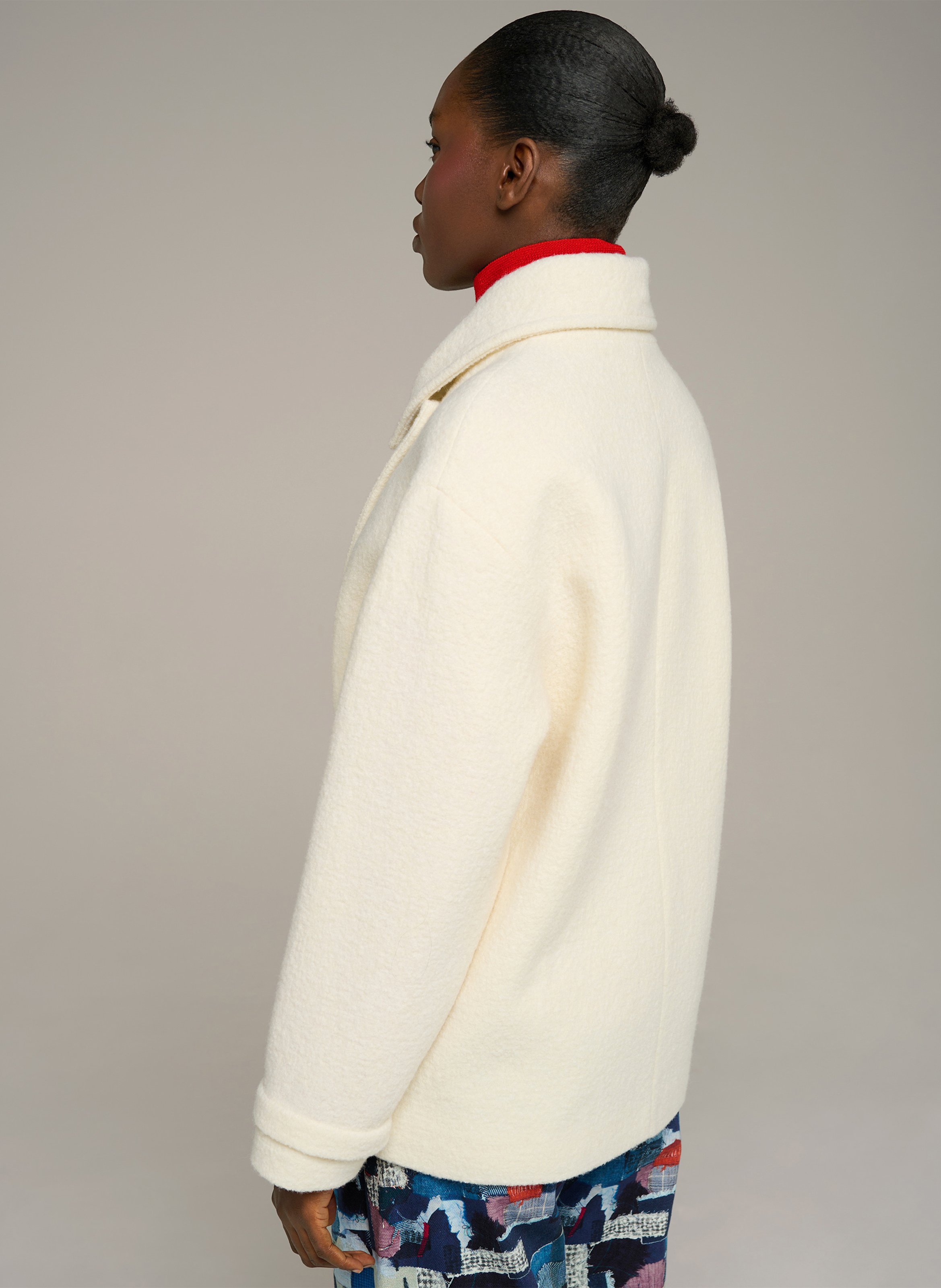 Manteau ample droit boutonné en laine COTELAC ACOTE Beige