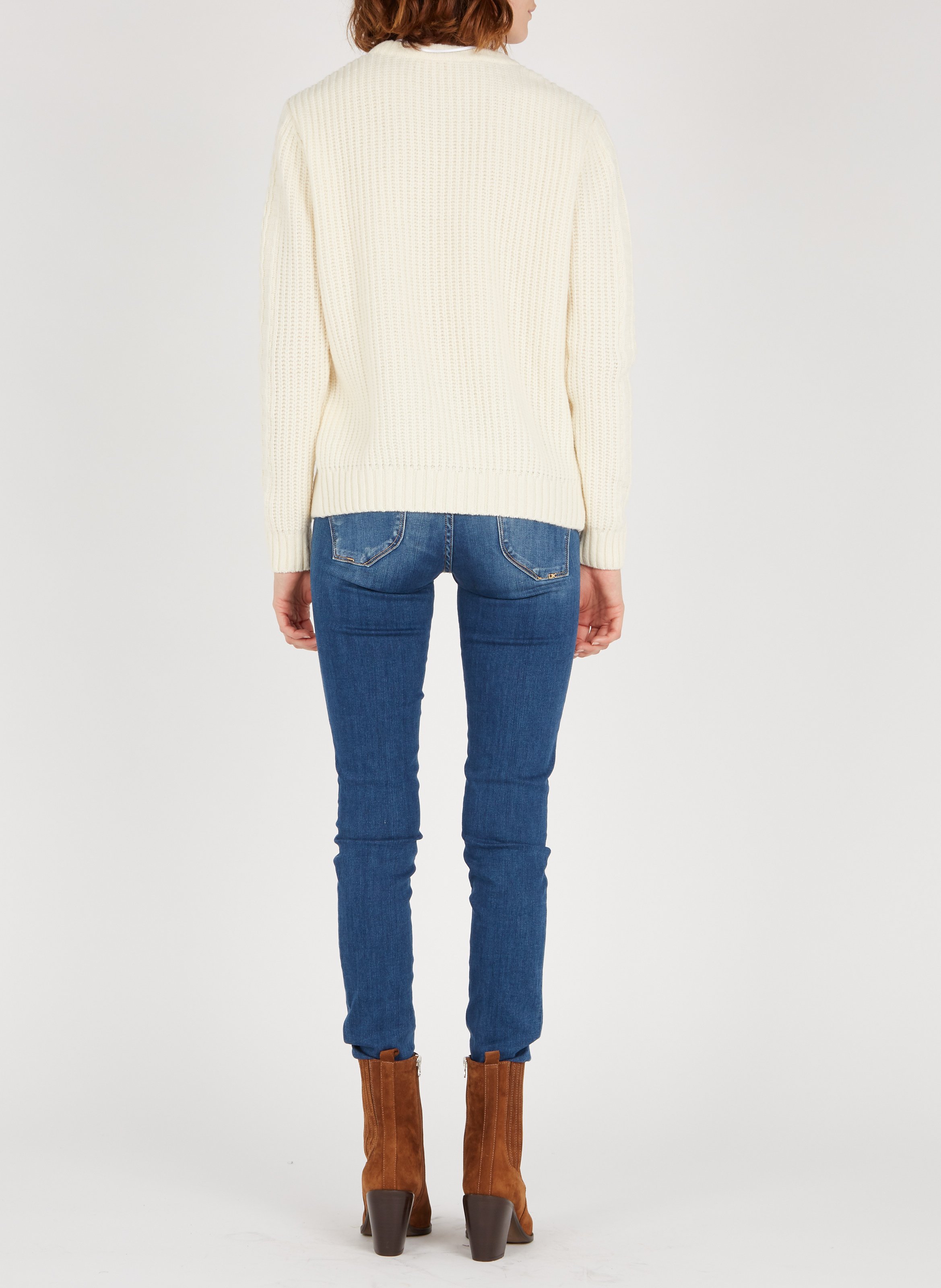 Pointed-toe leather calf boots JONAK Brown