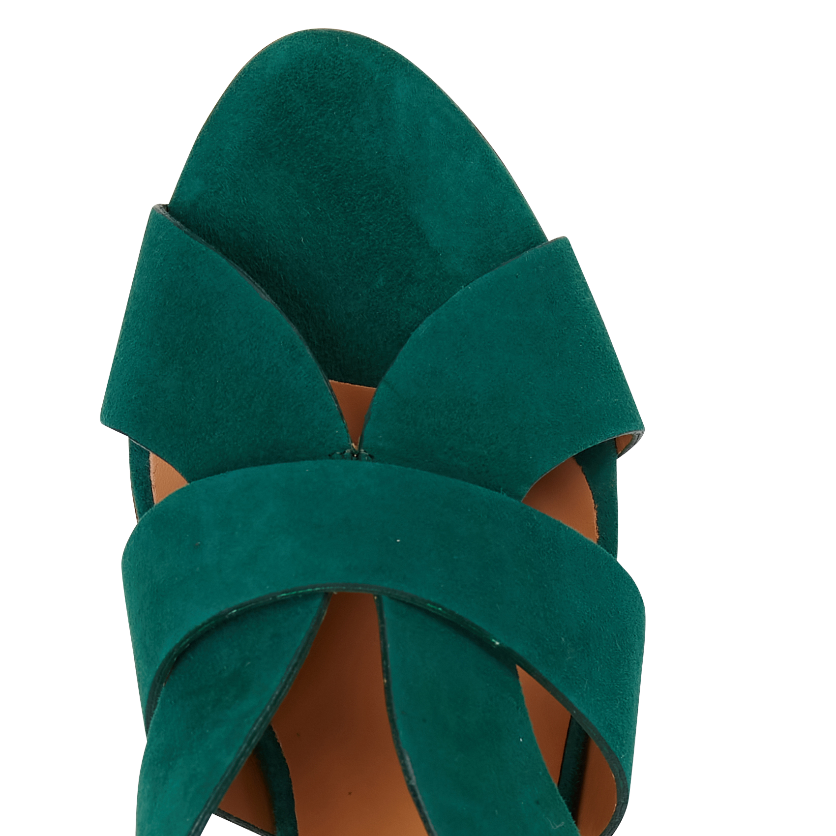 Sandaaltje van craqueléleer met hak RIVECOUR Groen