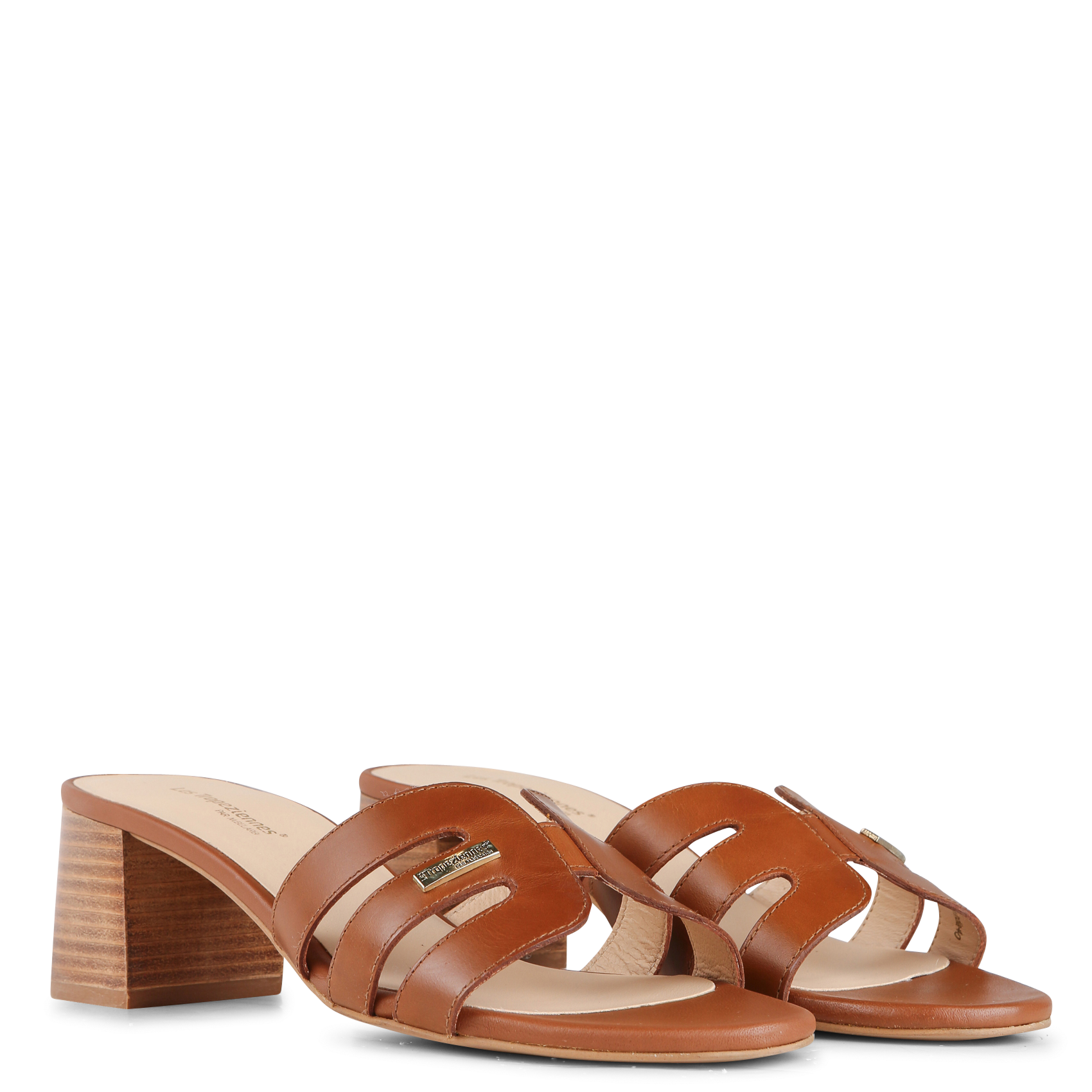 Sandales à talons en cuir LES TROPEZIENNES PAR M.BELARBI Marron