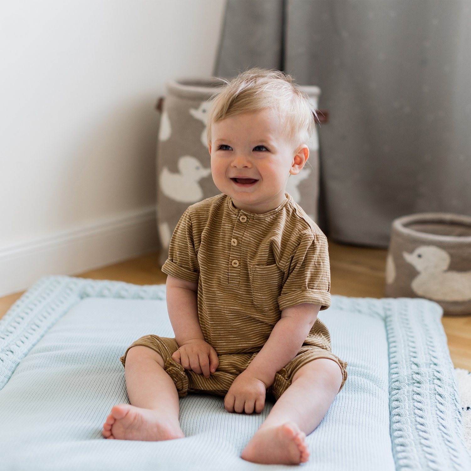 Cotton baby play mat KINDSGUT Green