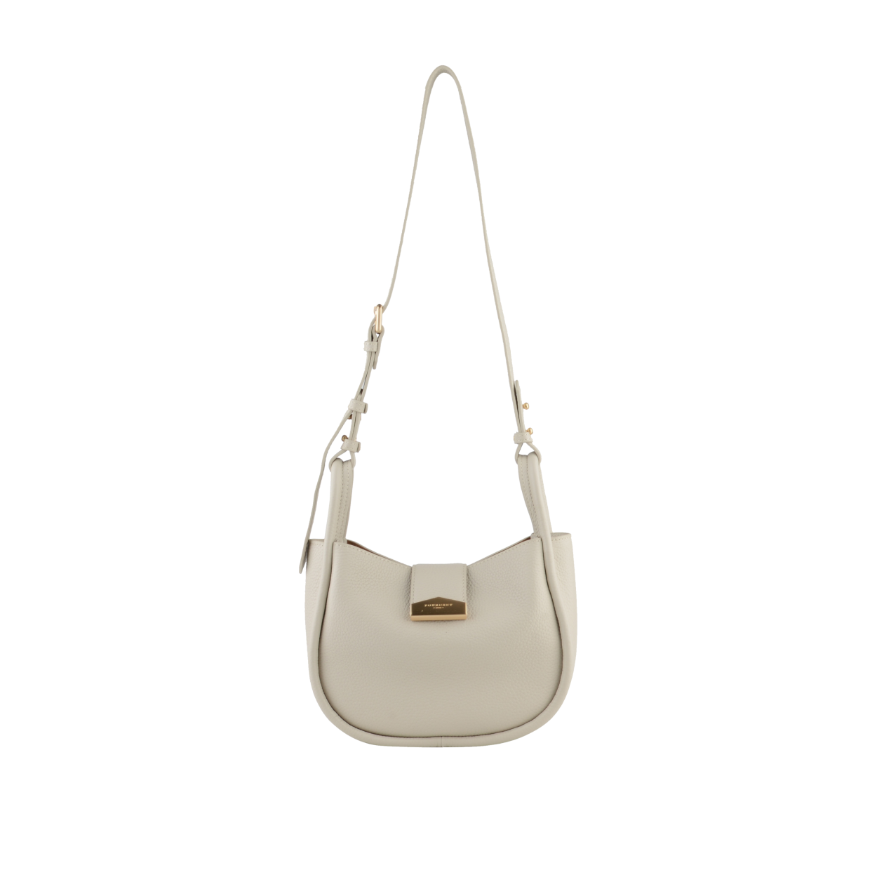 Leather clutch bag POURCHET Beige