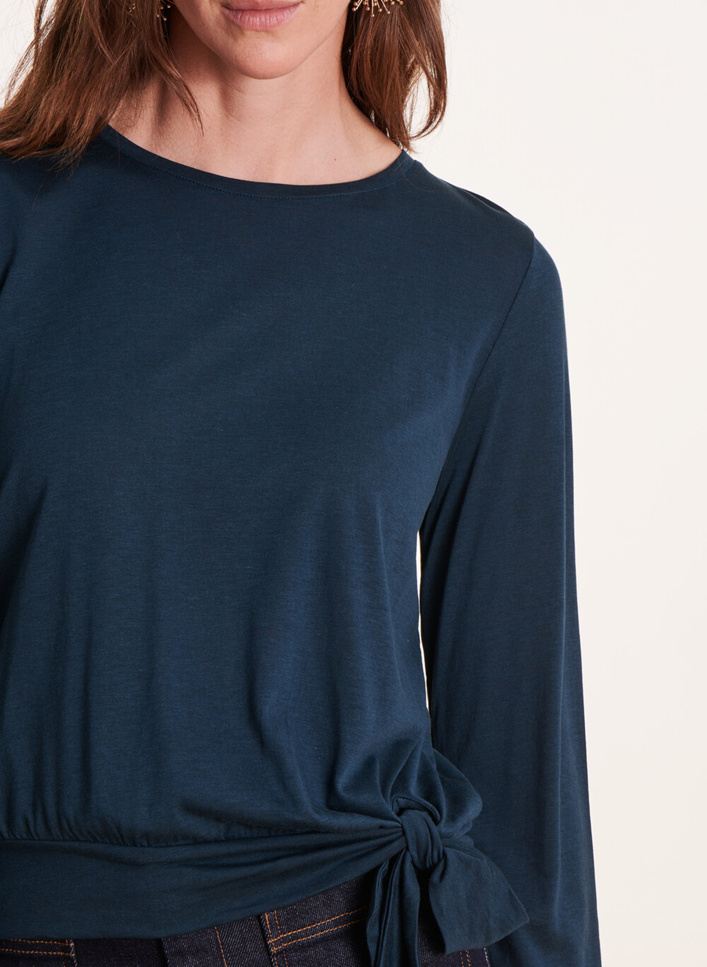 Long-sleeved round-neck T-shirt LA FEE MARABOUTEE Blue