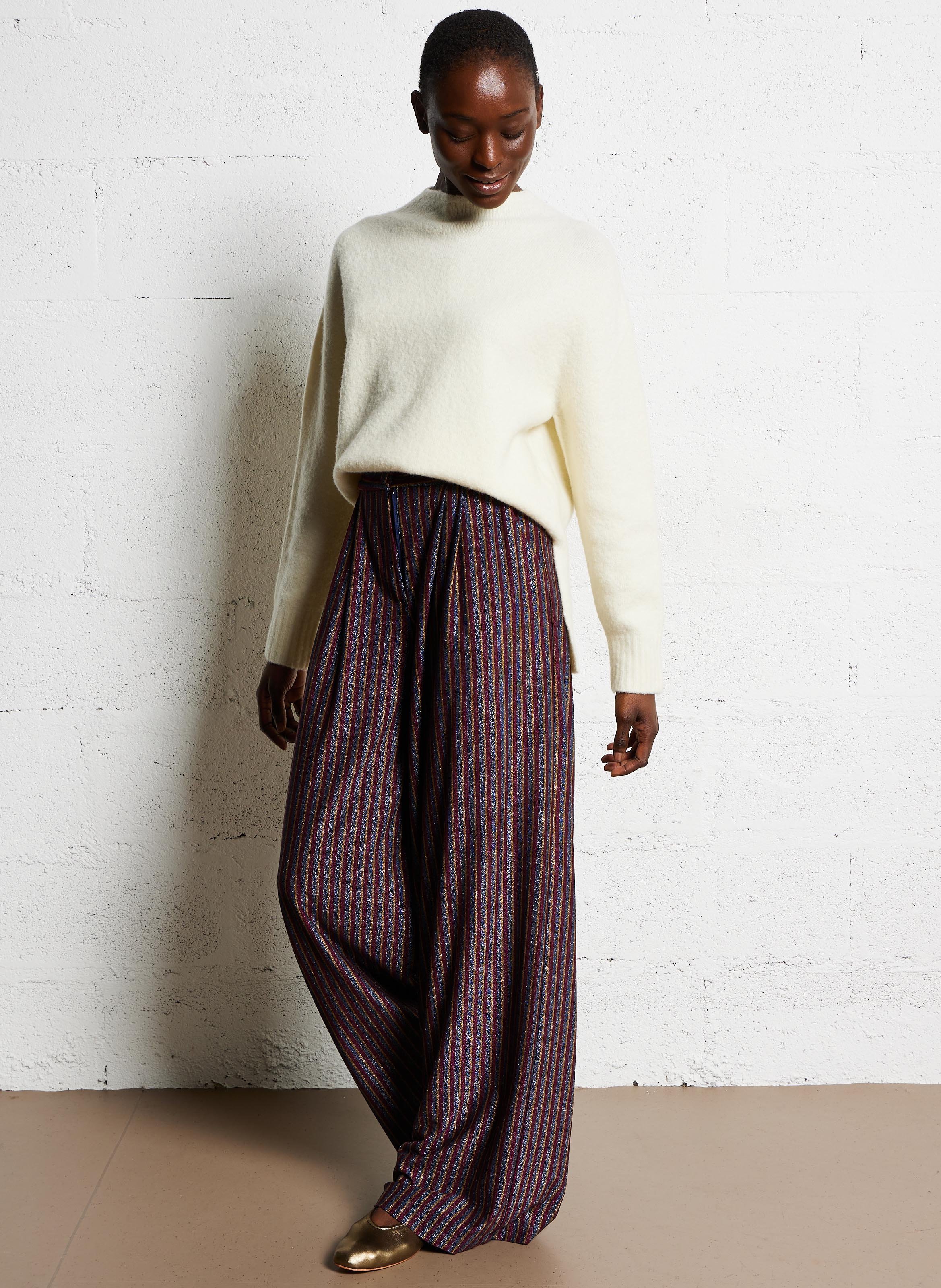 Wijde broek met glanseffect MOMONI Veelkleurig