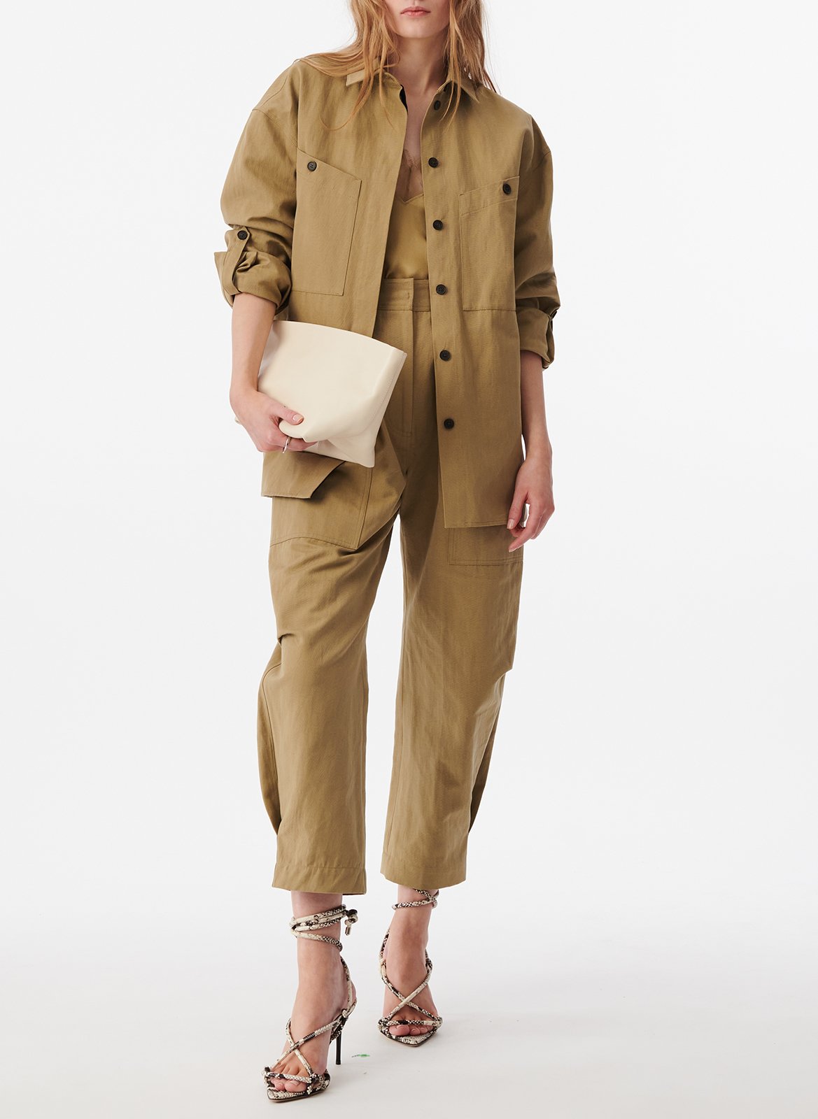 Button-up shirt with classic collar IRO Khaki