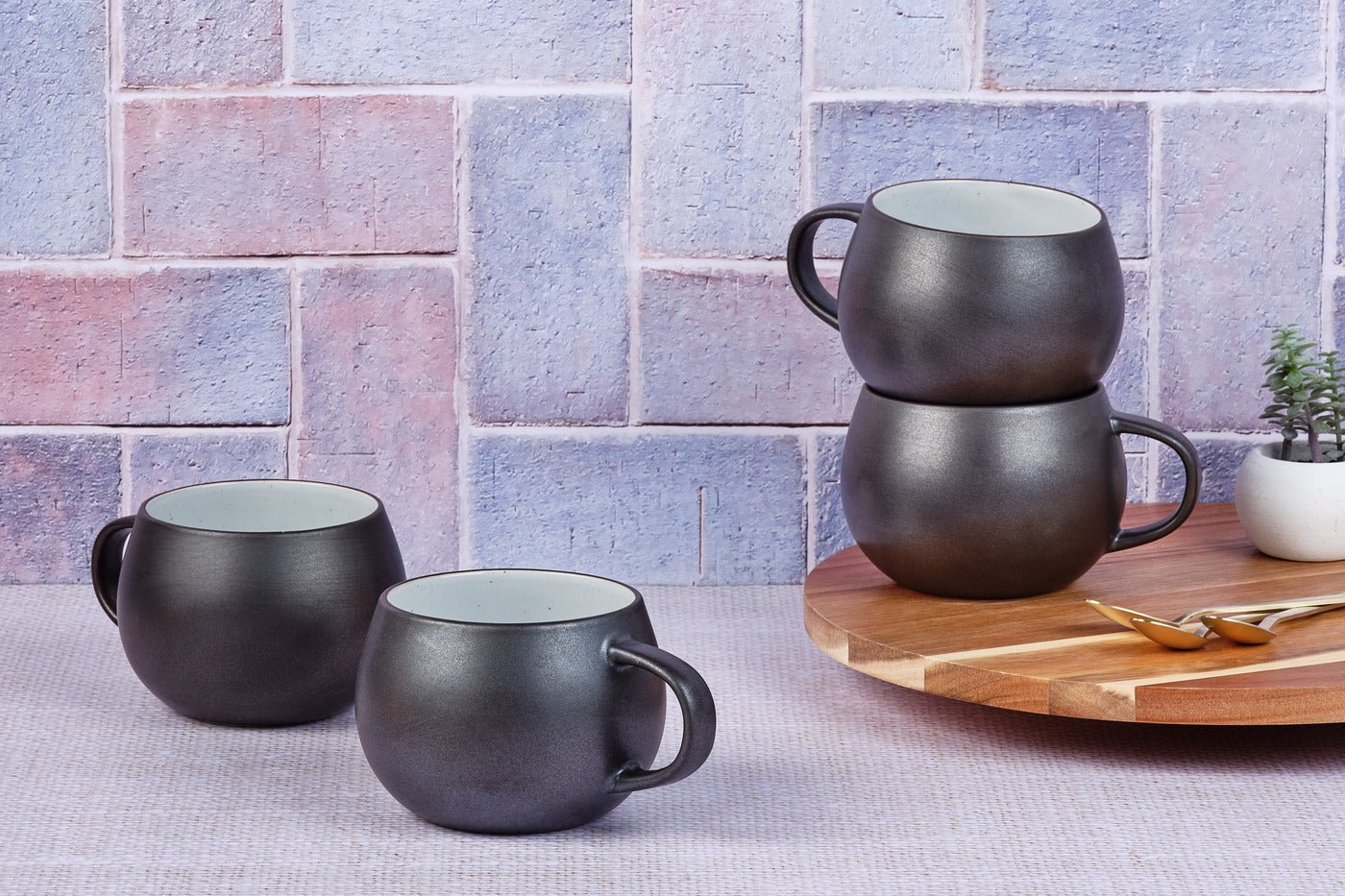 Gourmet Mug 70cl - 4 pieces - onyx BJORN Black