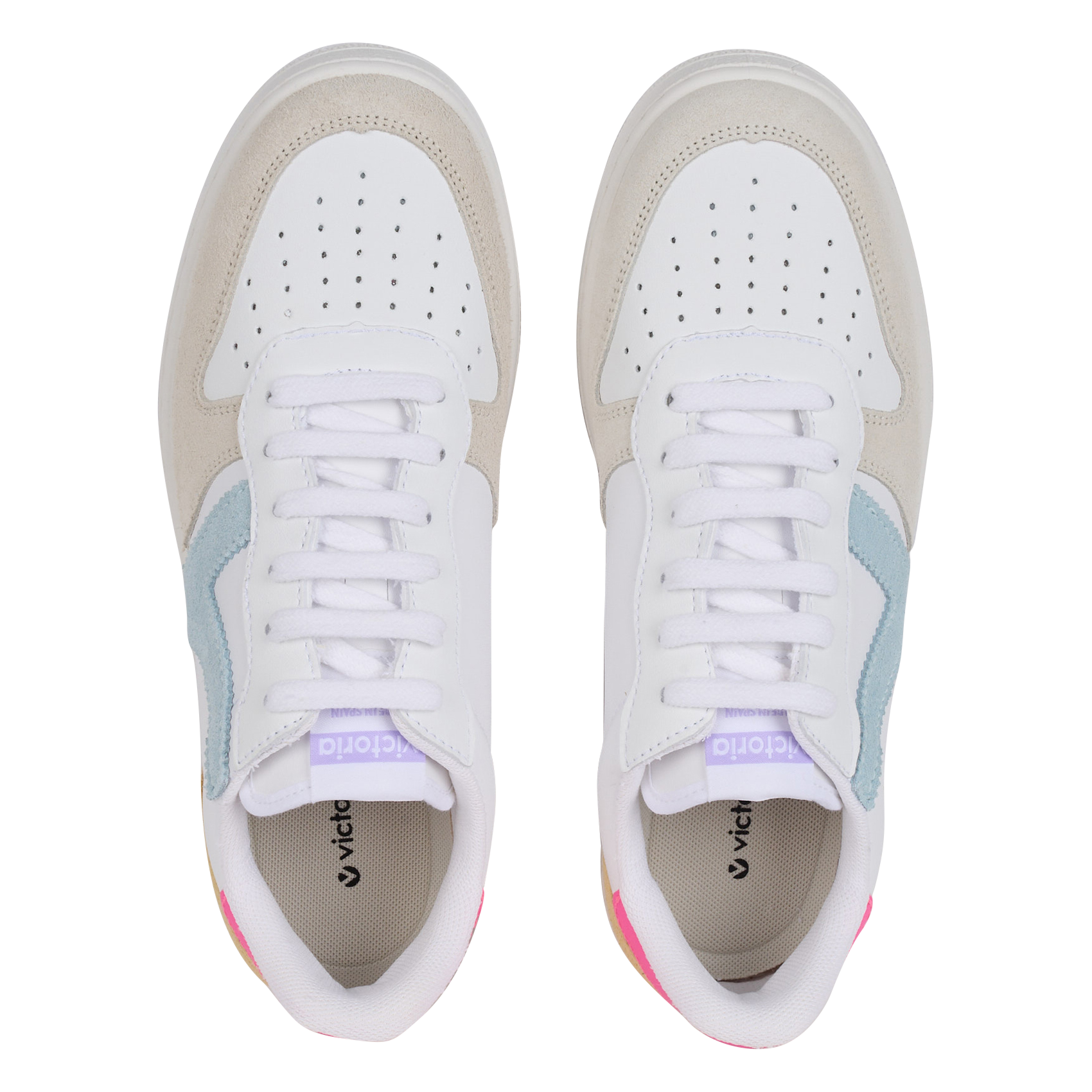 Baskets basses aspect velours VICTORIA Rose