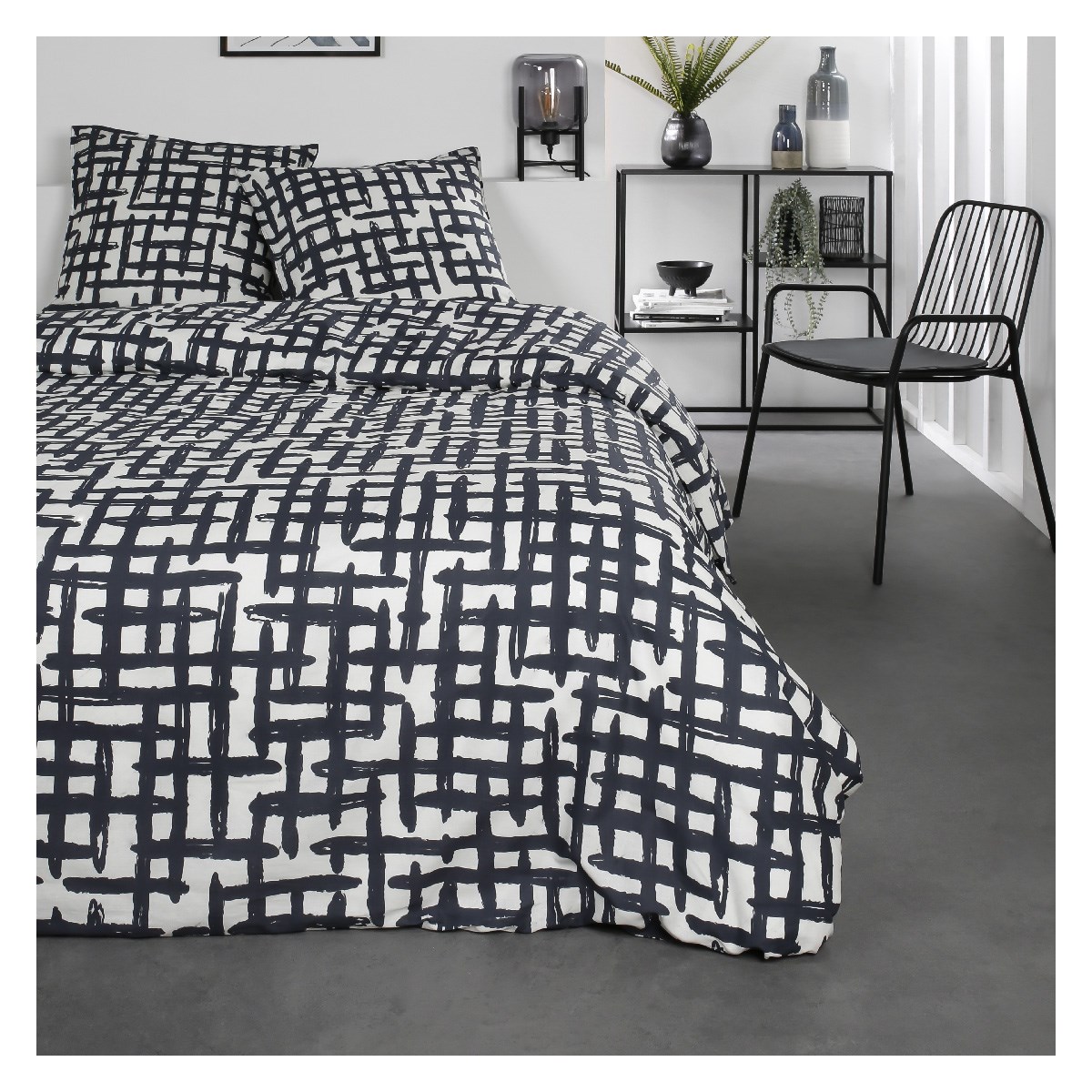 Printed cotton bedding set TODAY LINGE DE MAISON White