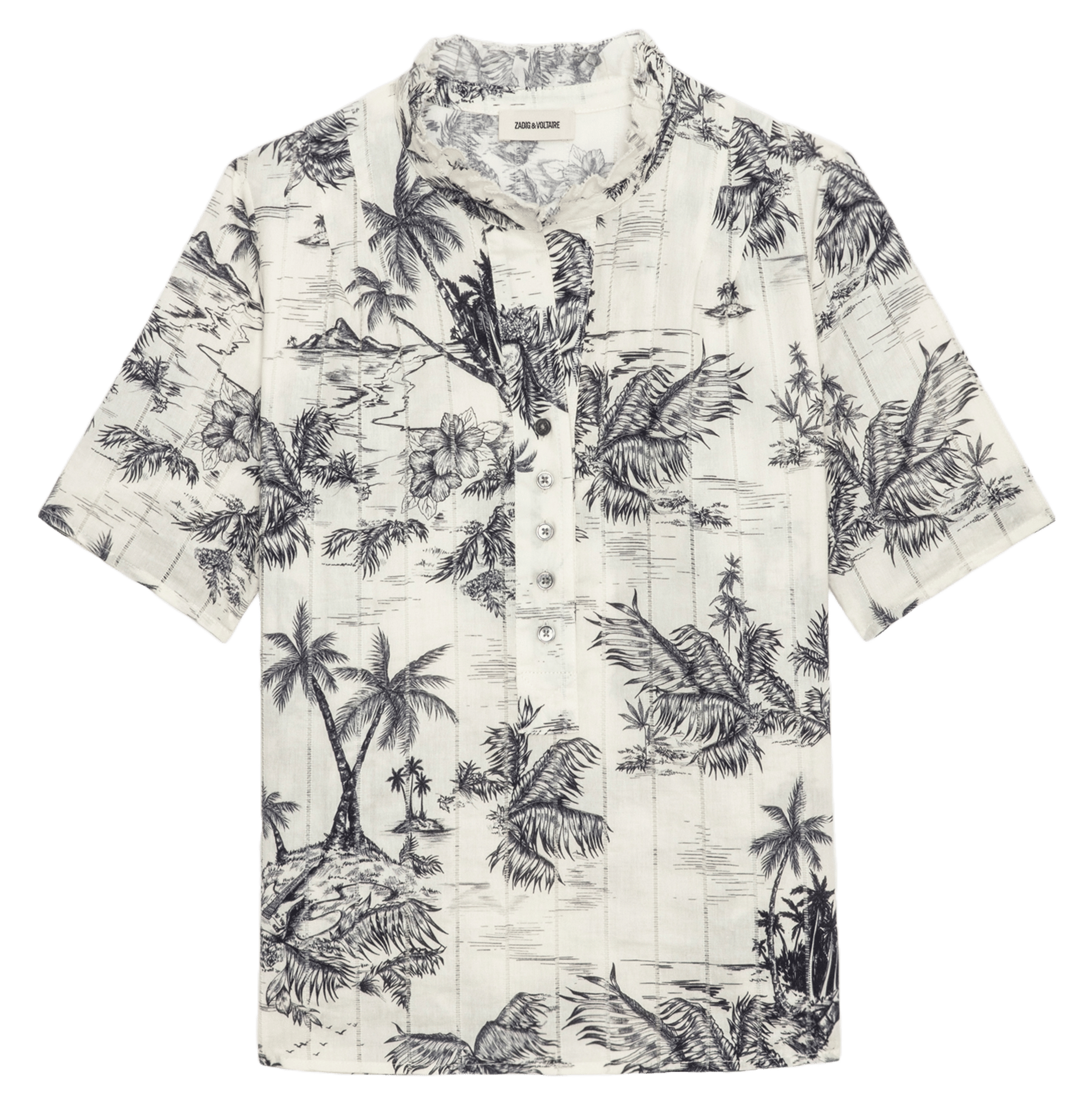 Blouse col rond en coton ZADIG&VOLTAIRE Blanc