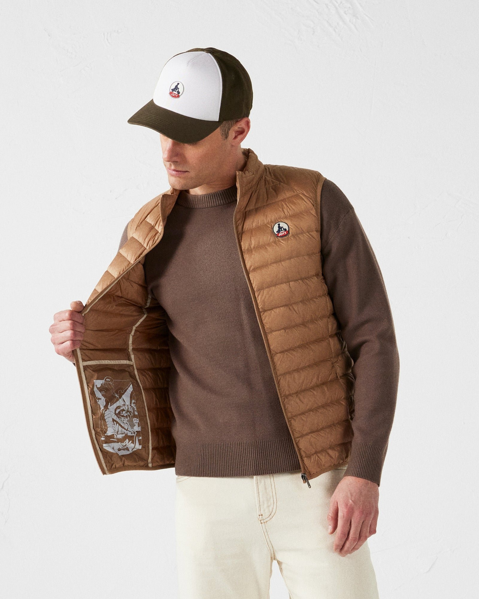 Sleeveless puffer jacket Tom JOTT Brown