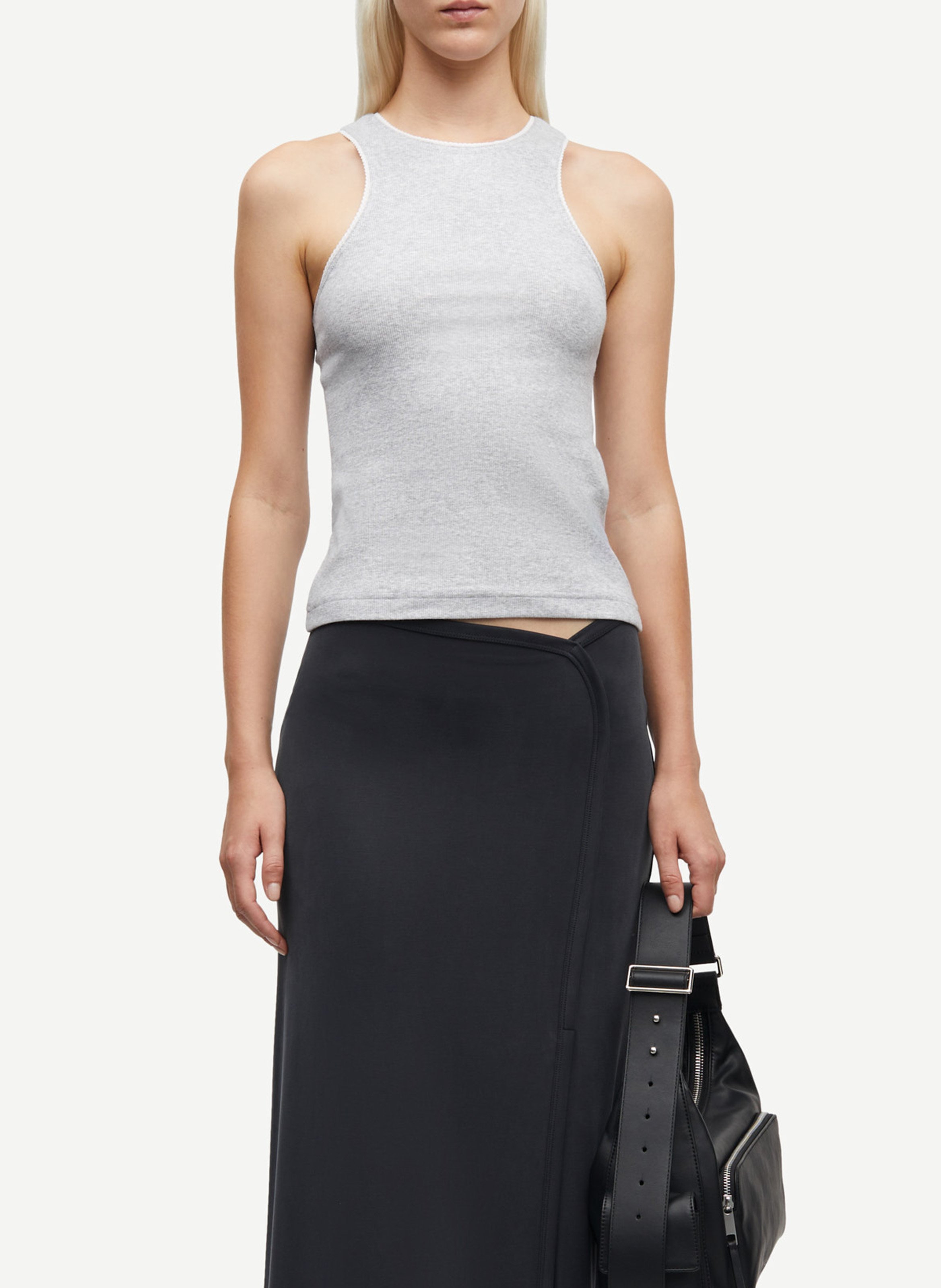 Débardeur col rond en coton bio mélangé SAMSOE SAMSOE Argent