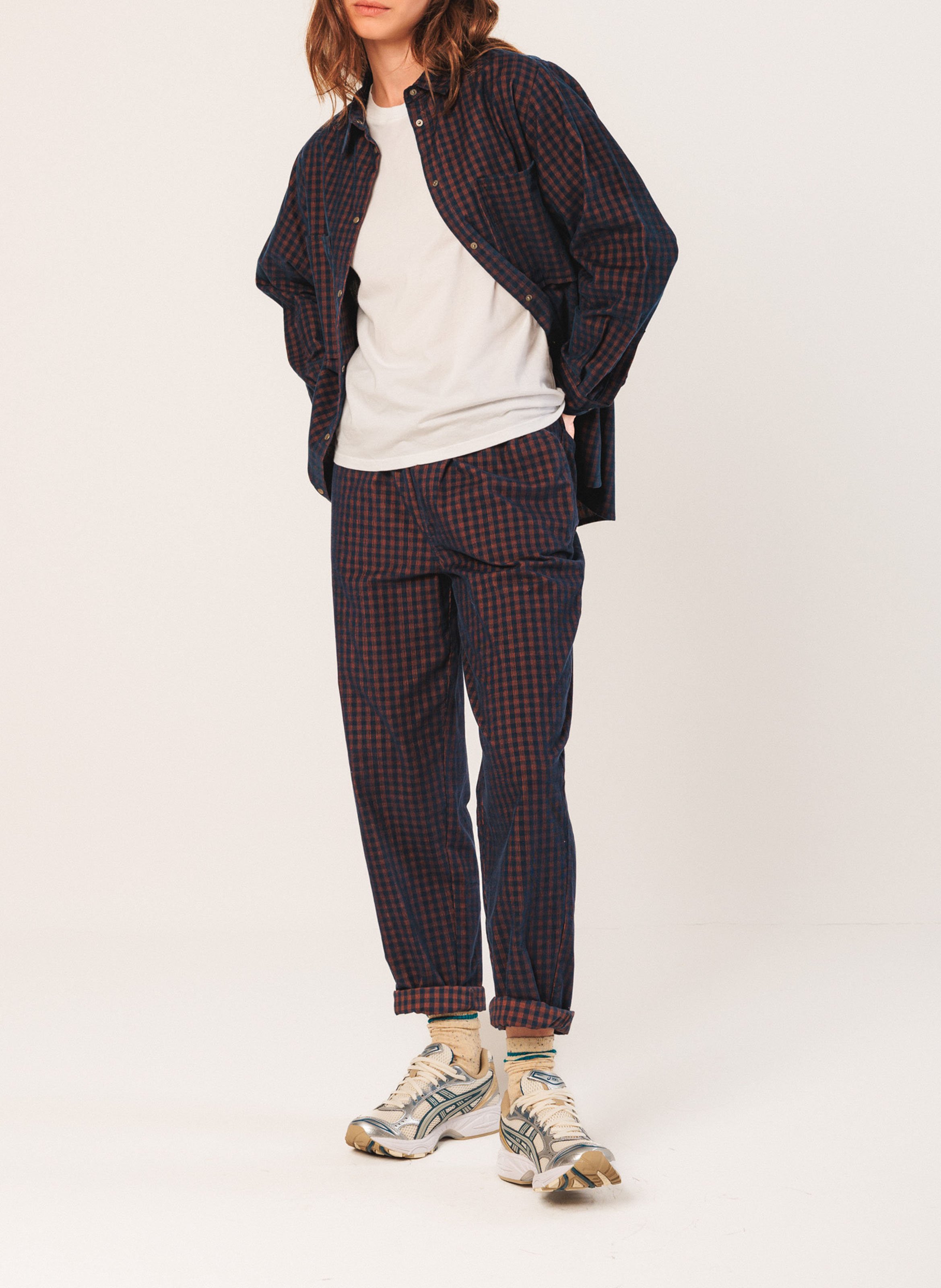 Chemise col classique en coton INDI & COLD Bleu