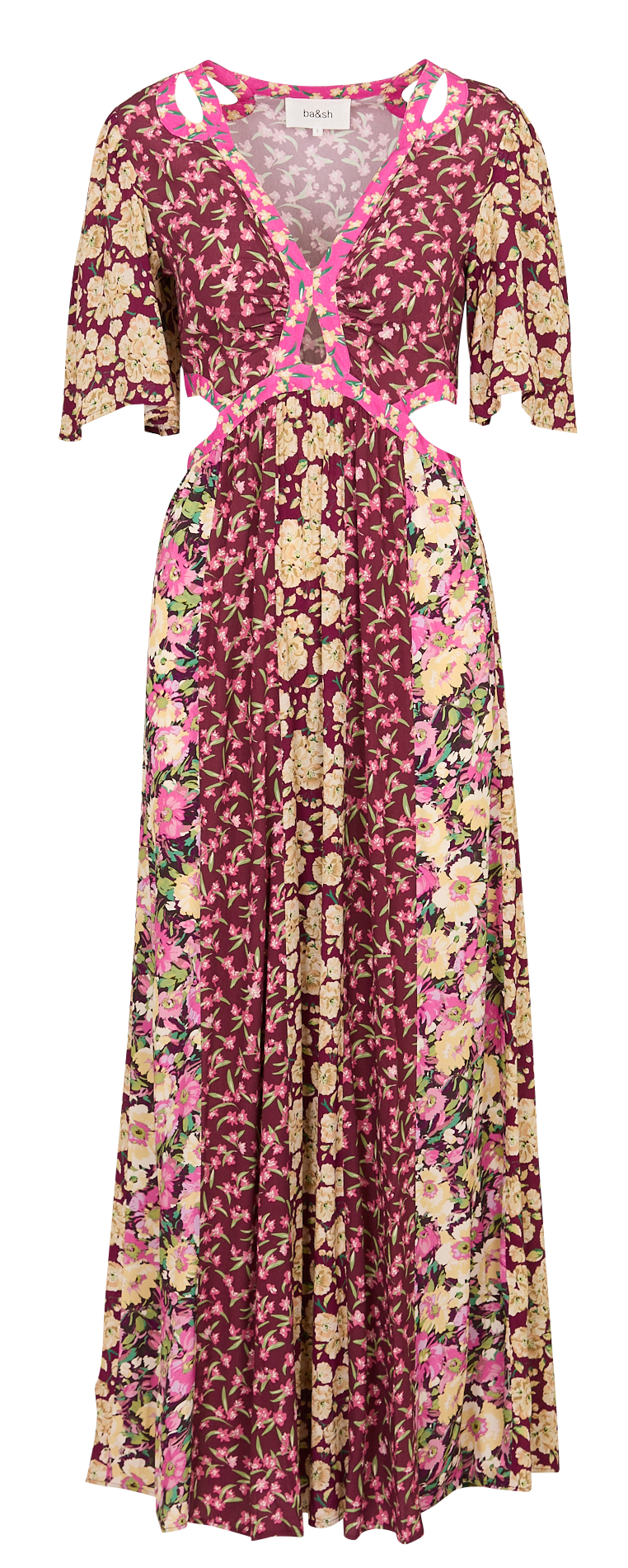 Long floral print V-neck dress BA&SH Plums
