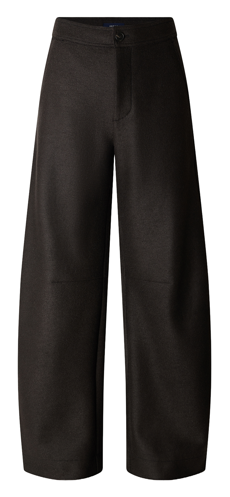 Pantalon large uni en laine SOEUR Vert