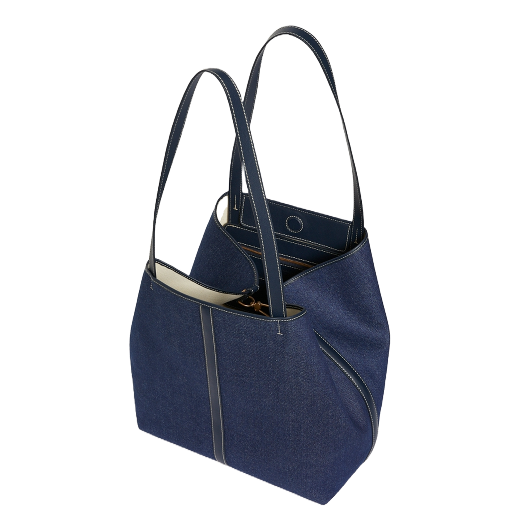 Cotton denim tote bag VANESSA BRUNO Blue