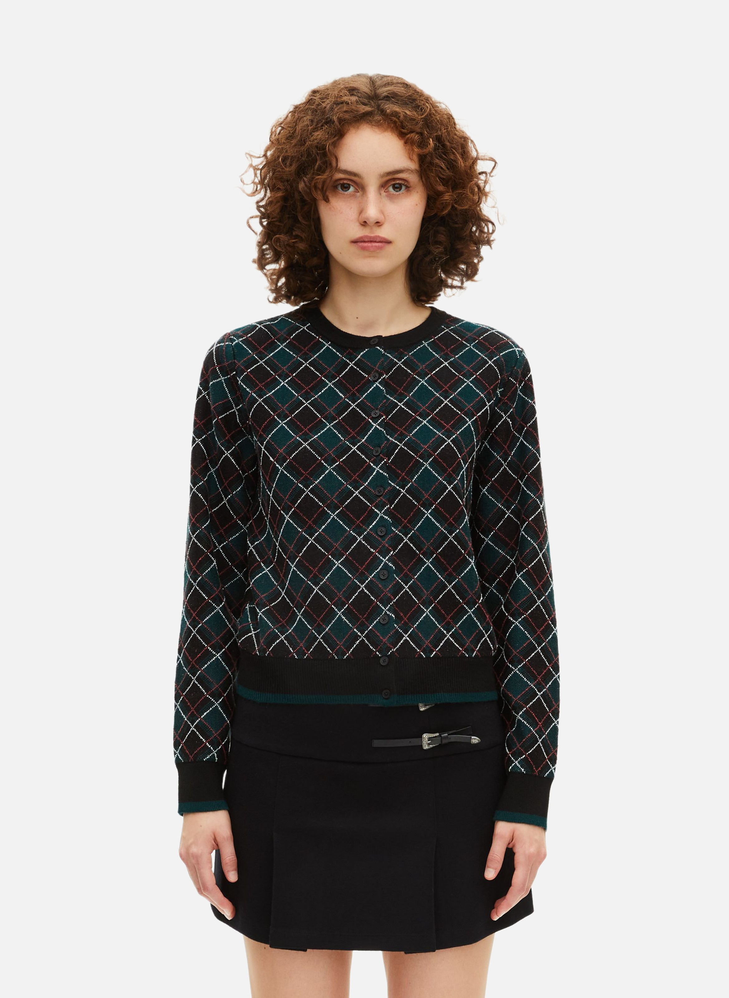 Checked cardigan THE KOOPLES Black