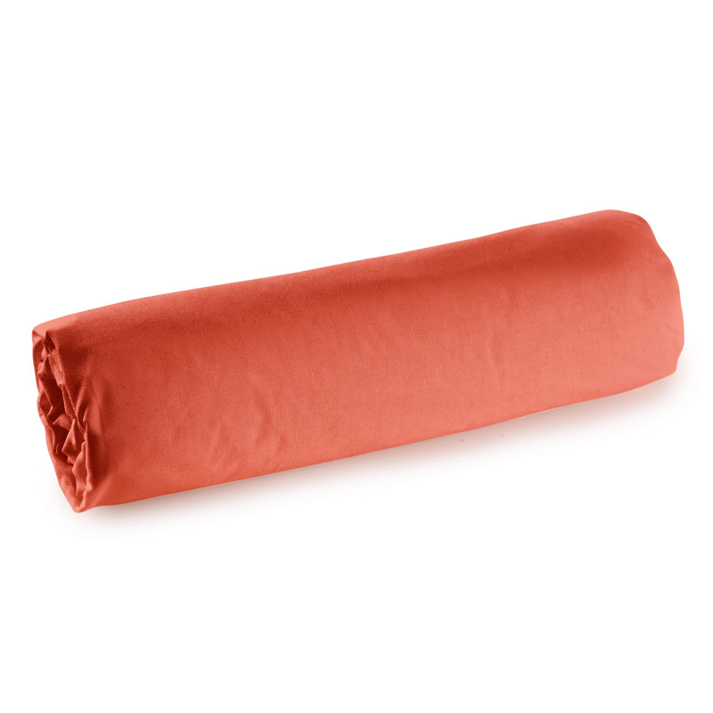 Drap housse percale "julian" avec bonnet 35 cm toutes dimensions coton pur COTON PUR Rouge