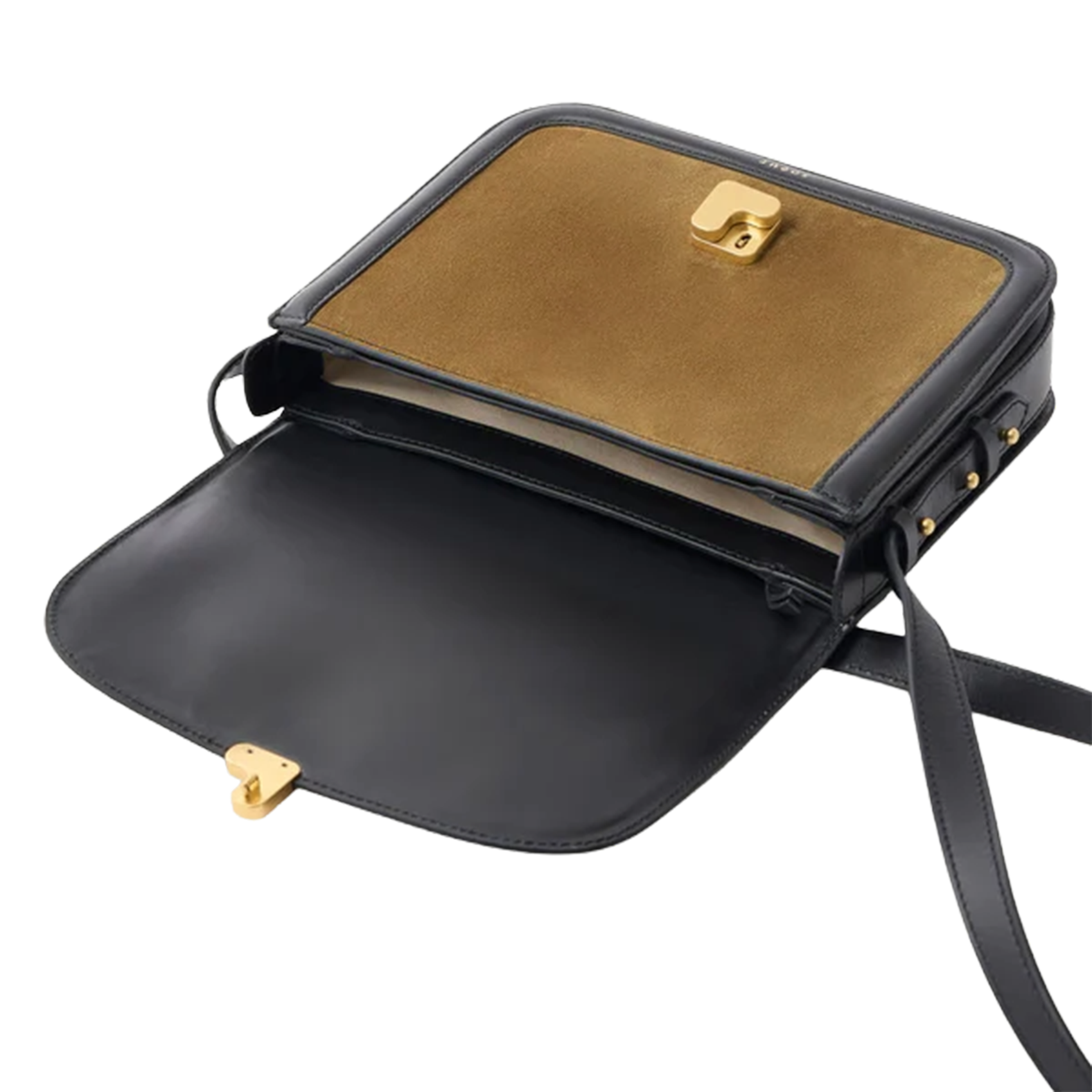 Sac bandoulière à rabat en cuir SOEUR Marron