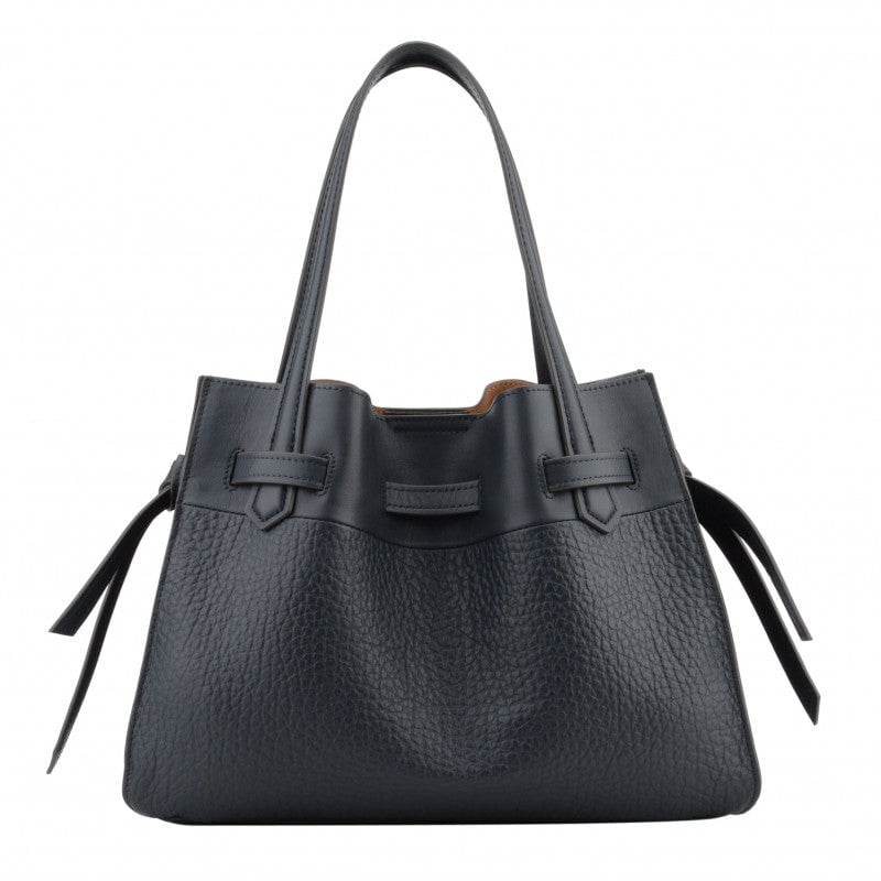 Handbag - cowhide leather POURCHET Blue