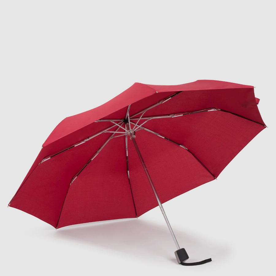 Folding windproof umbrella made from recycled fabric PIQUADRO Red