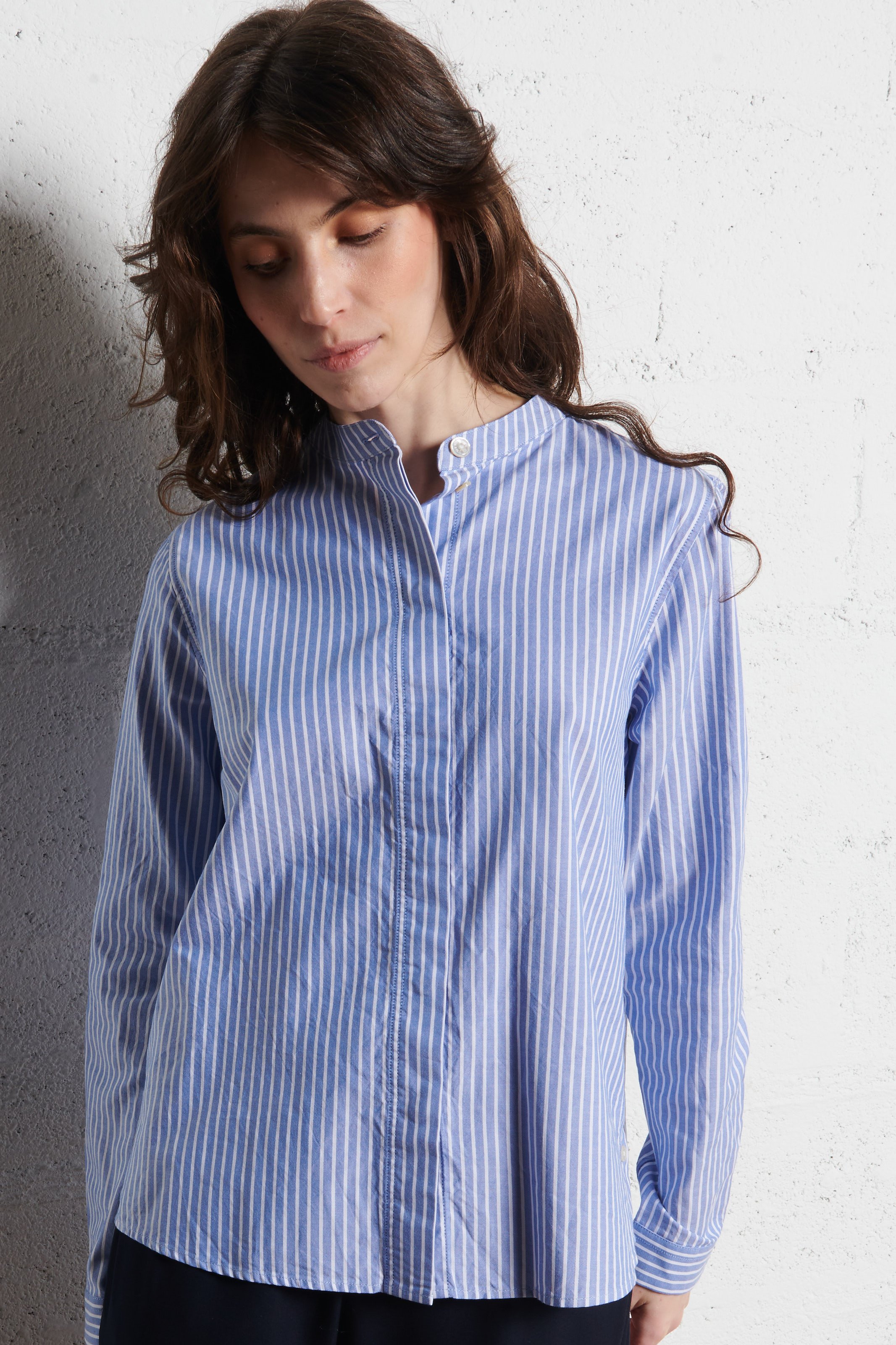 Geruit overhemd van katoen met ronde hals RUE DE TOKYO Veelkleurig