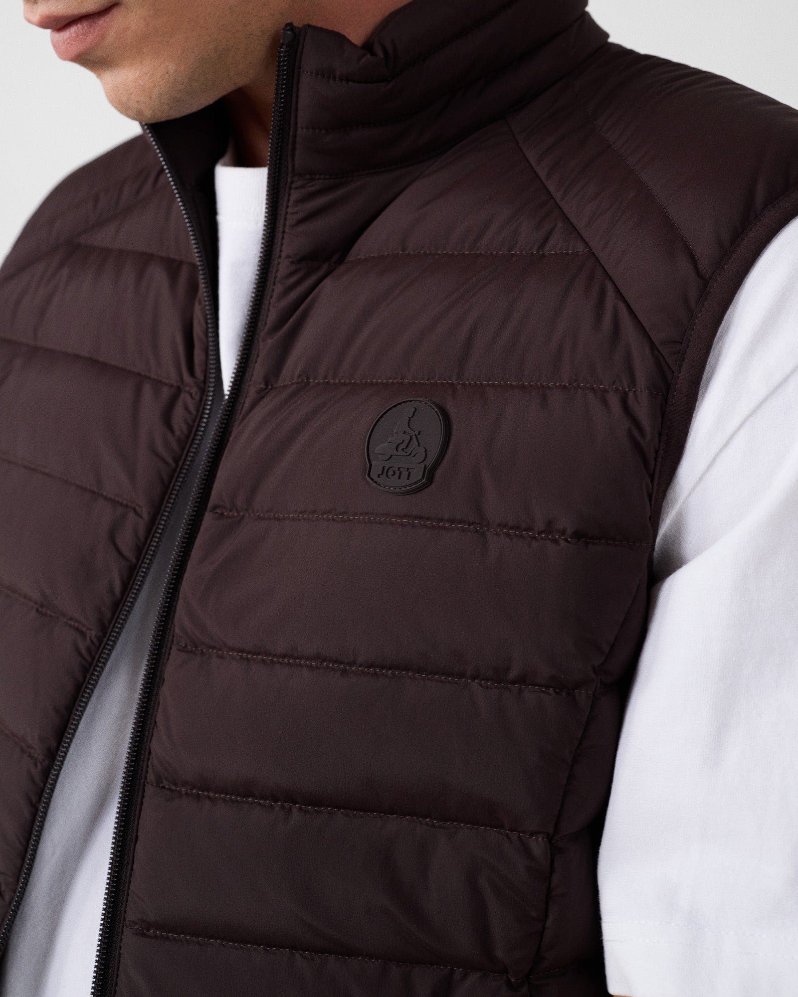 Stretch sleeveless puffer jacket Arafo JOTT Brown