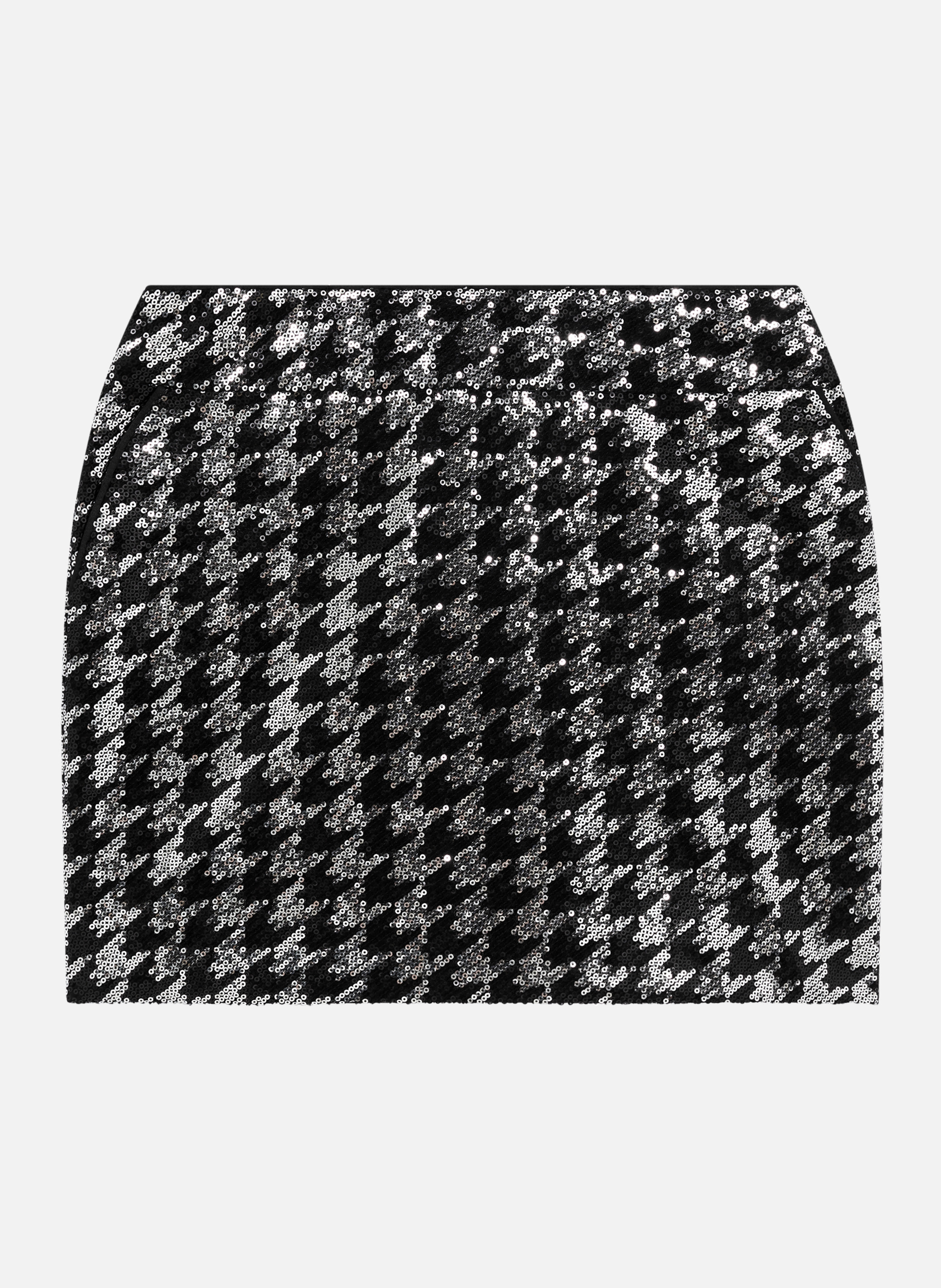 Short houndstooth skirt with sequins THE KOOPLES Black