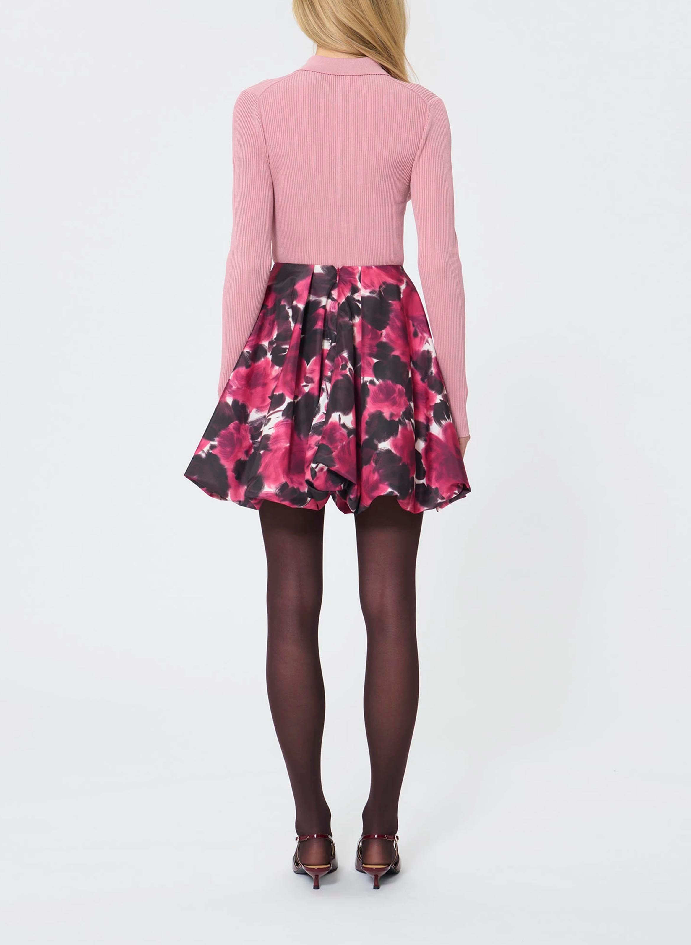 Short high-waisted printed skirt TARA JARMON White