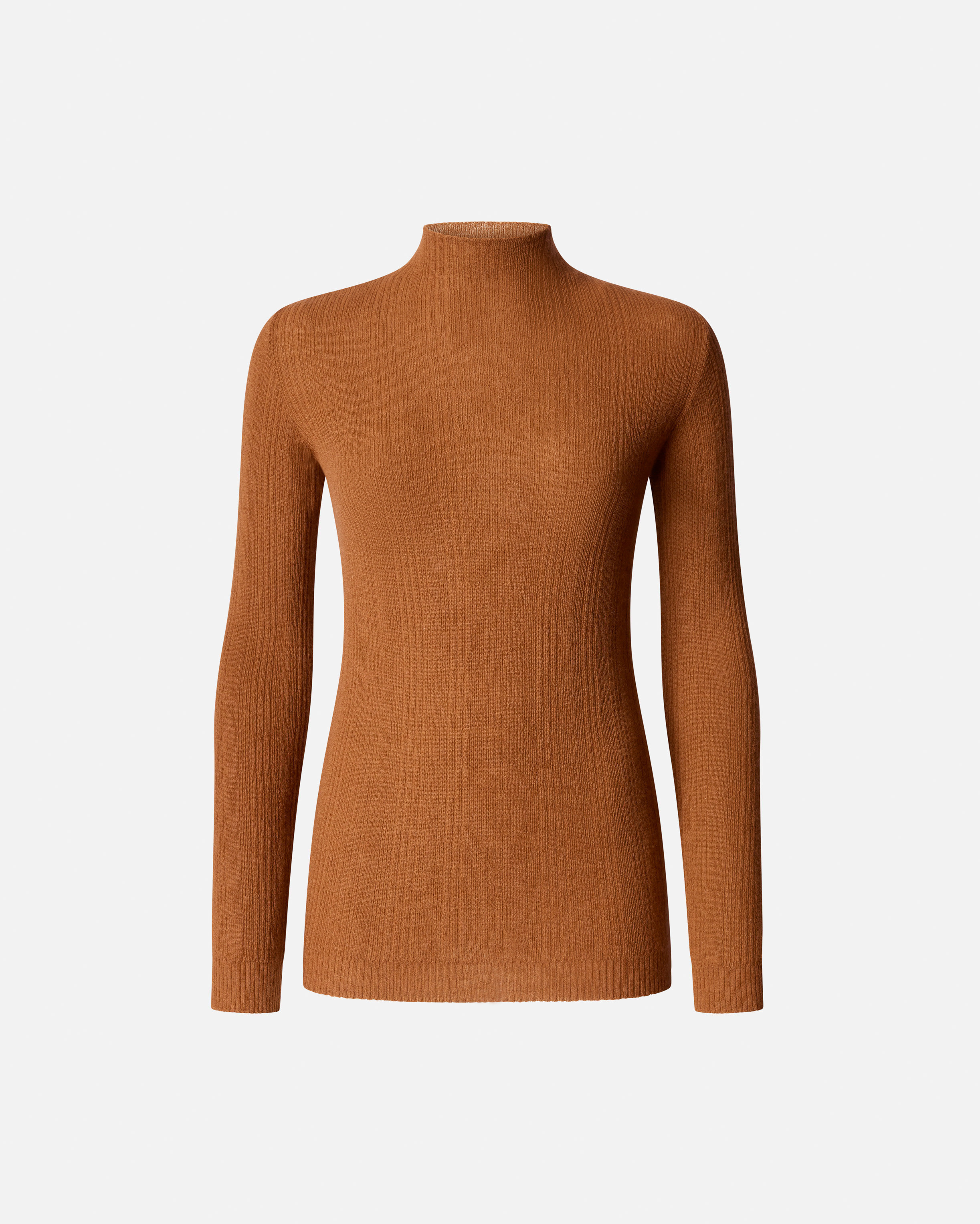 Fitted sweater with high collar PINKO Brown
