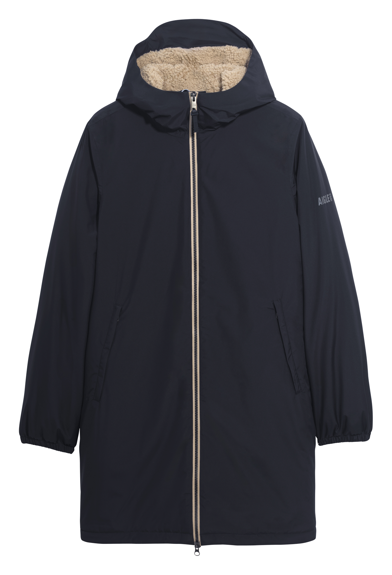 Parka droite col montant à capuche AIGLE Bleu