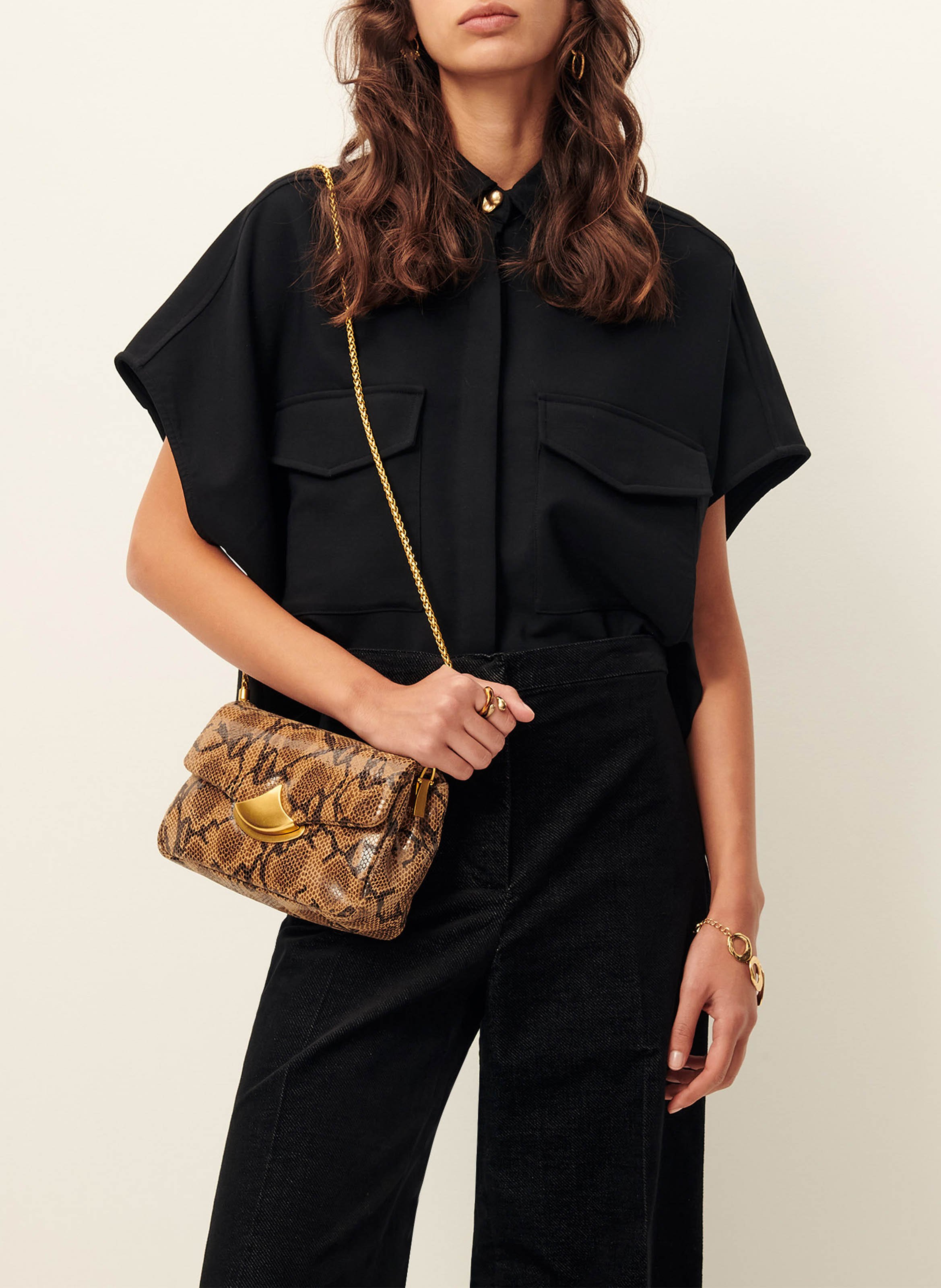 Oversized shirt with classic collar SESSUN Black
