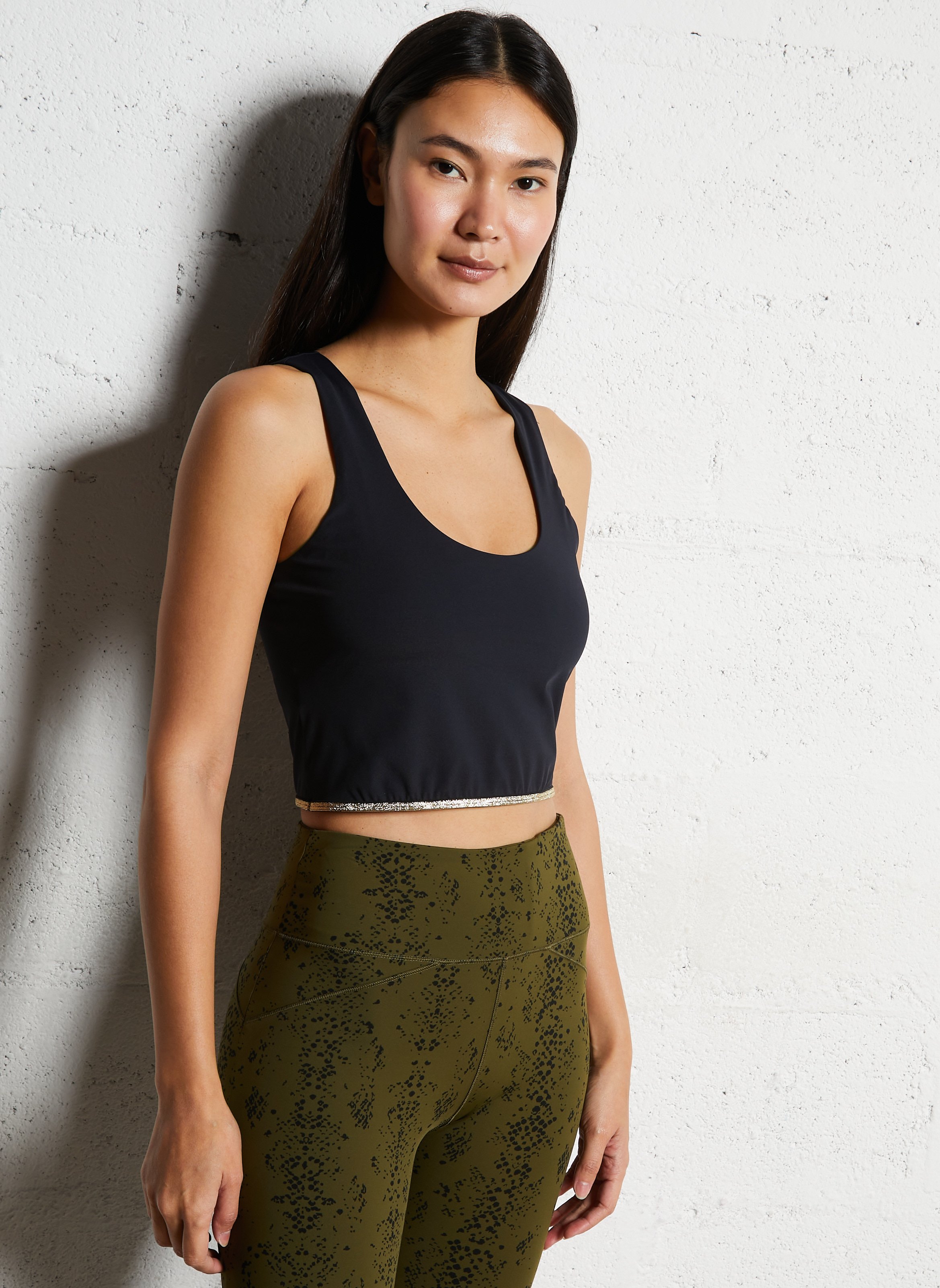 Débardeur court col rond uni  LA NOUVELLE Noir