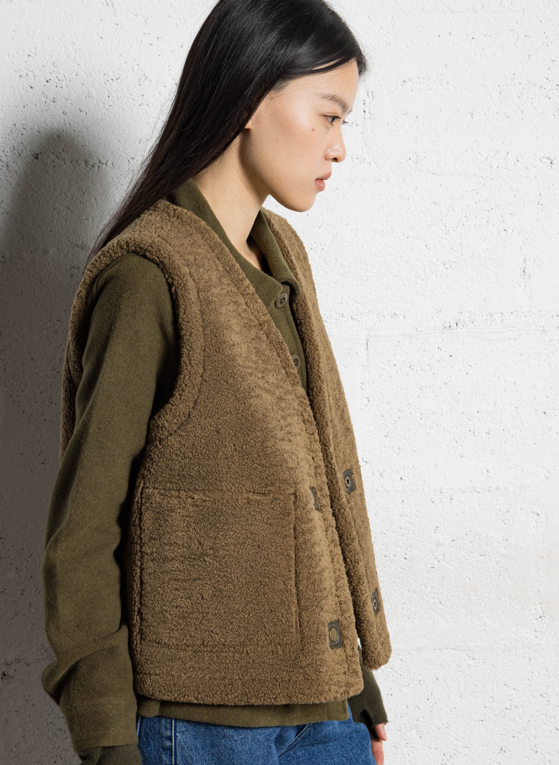 Straight V-neck jacket BENSIMON Khaki