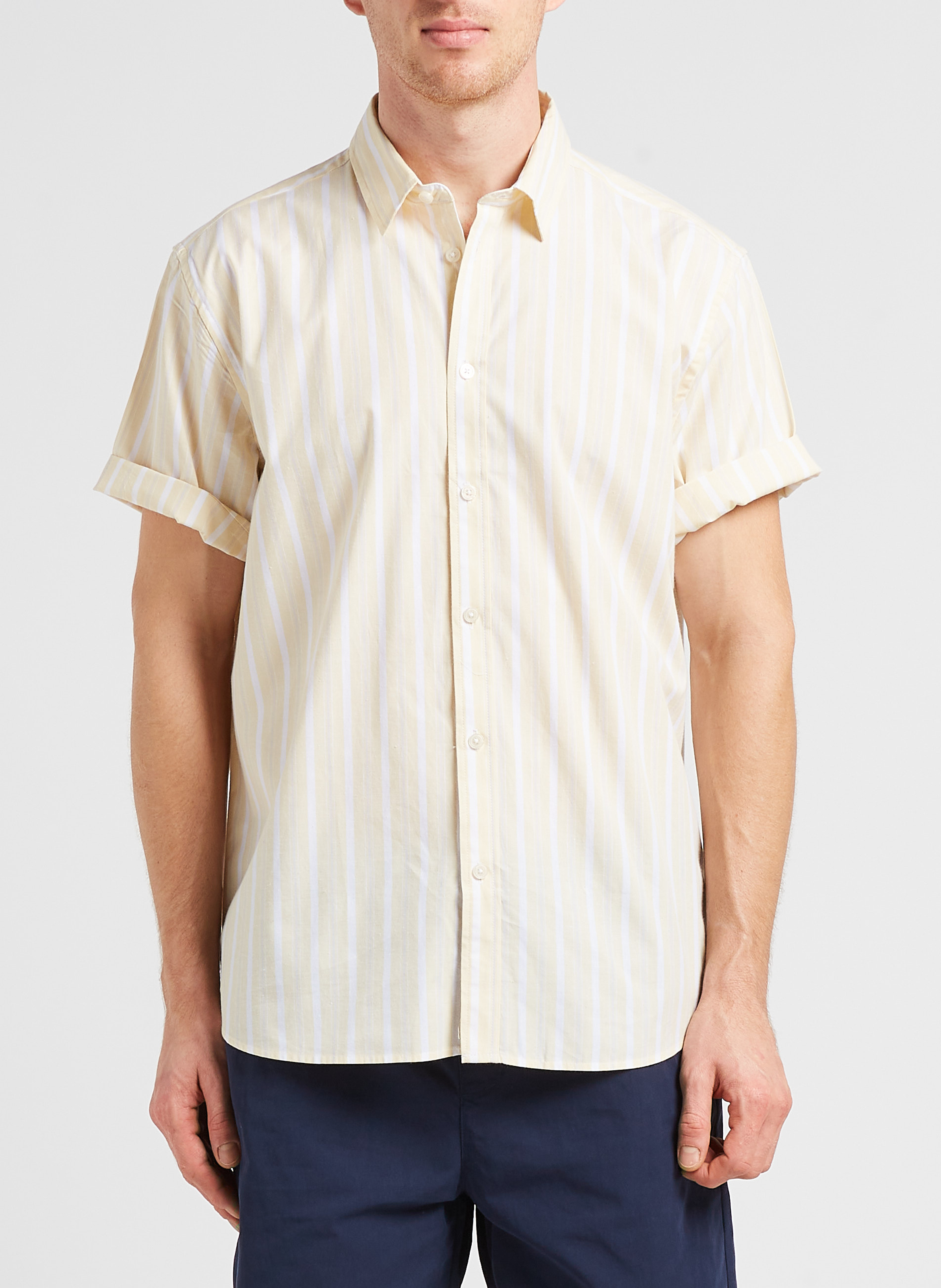 Gestreiftes Hemd aus Bio-Baumwolle MINIMUM Gelb