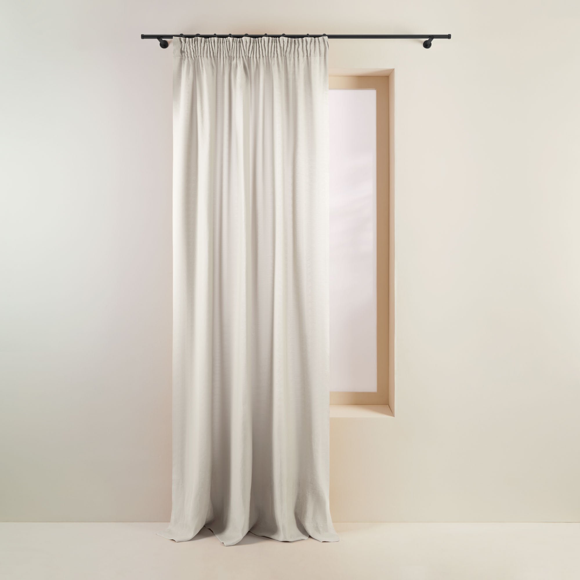 Madura - Carlina Linen Blackout Curtain in Slightly Crumpled Washed Linen 100% Blackout Beige 145x280 cm MADURA Beige