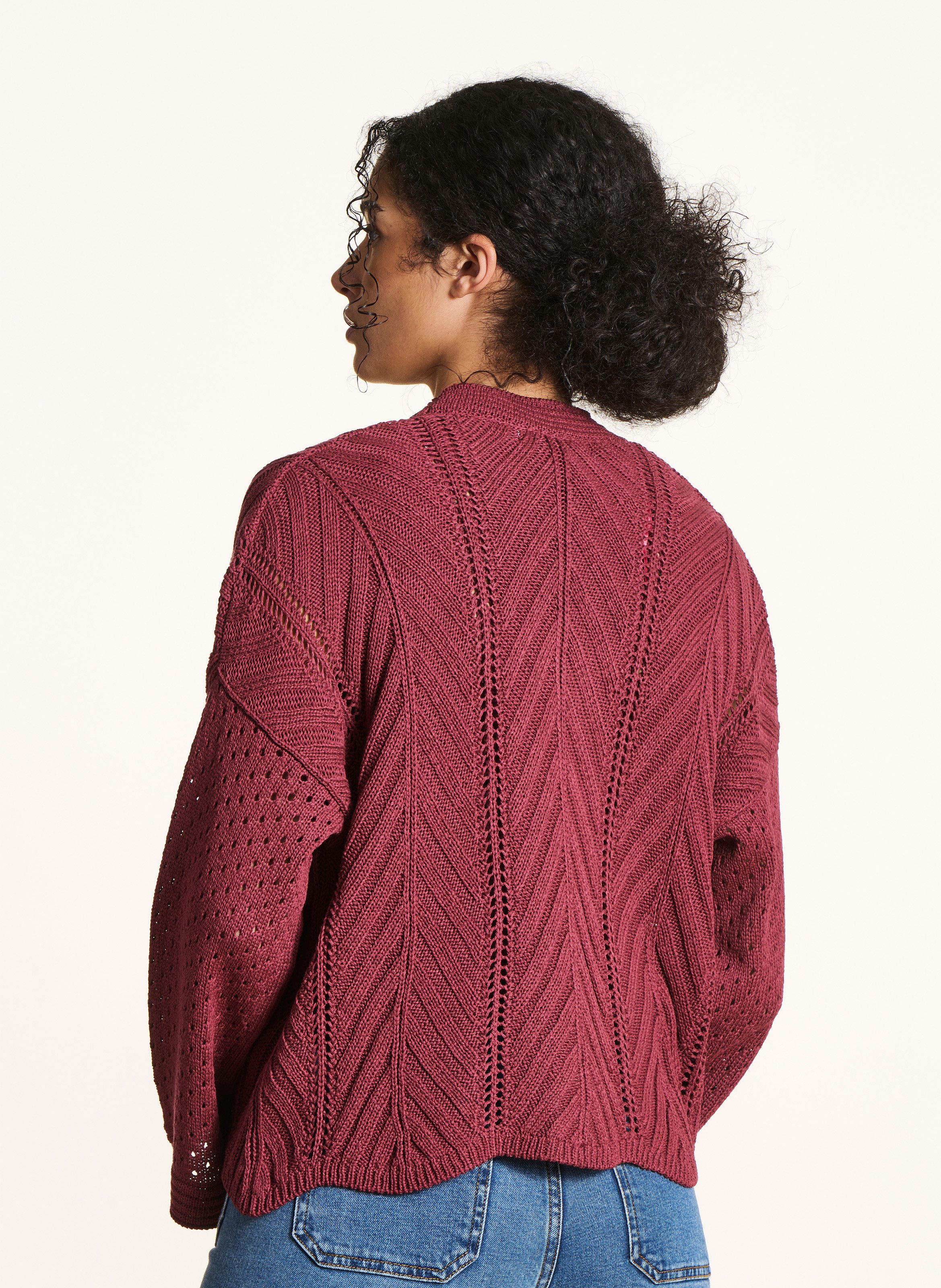 Gilet en chrochet ajouré LA FEE MARABOUTEE Marron
